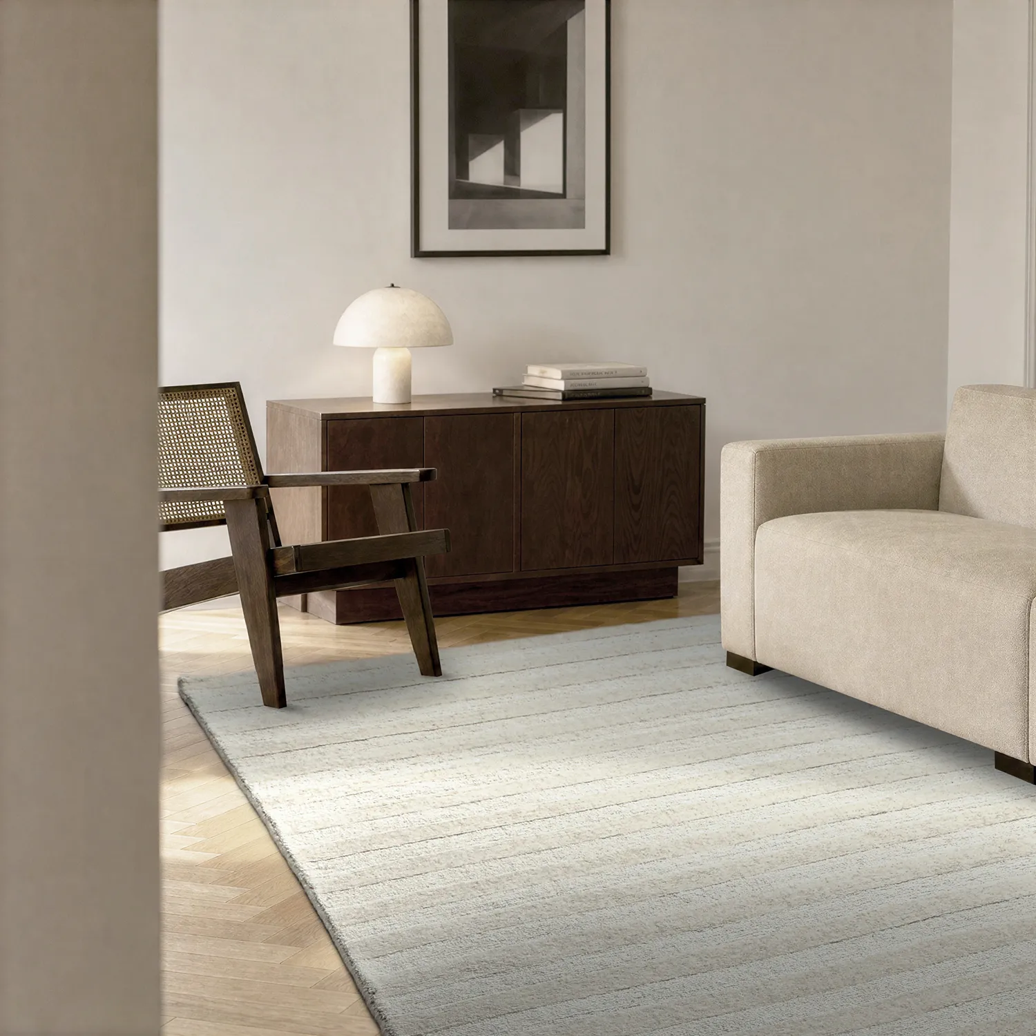 Wool rug - Brenta Handloom Wool Premium (cream)