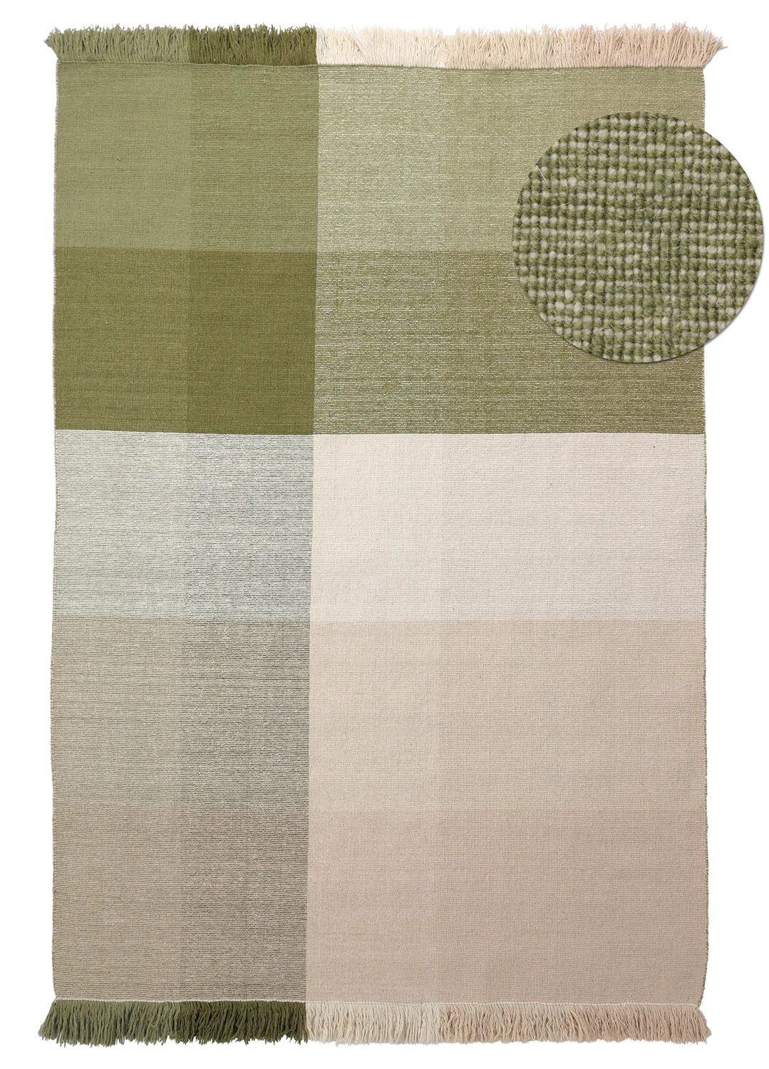 Wool rug - Chaves (green/beige)