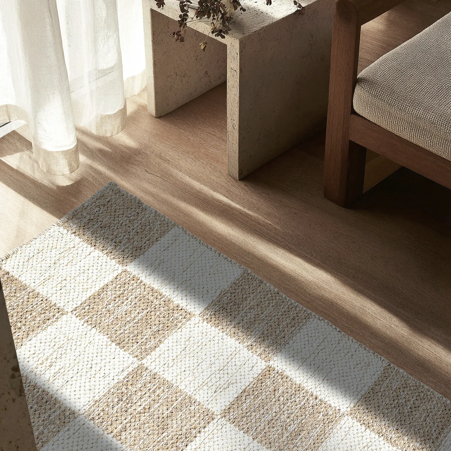 Wool rug - Dundee (beige/white)