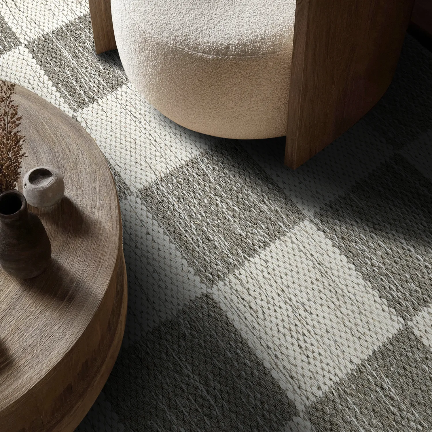 Wool rug - Dundee (grey/white)