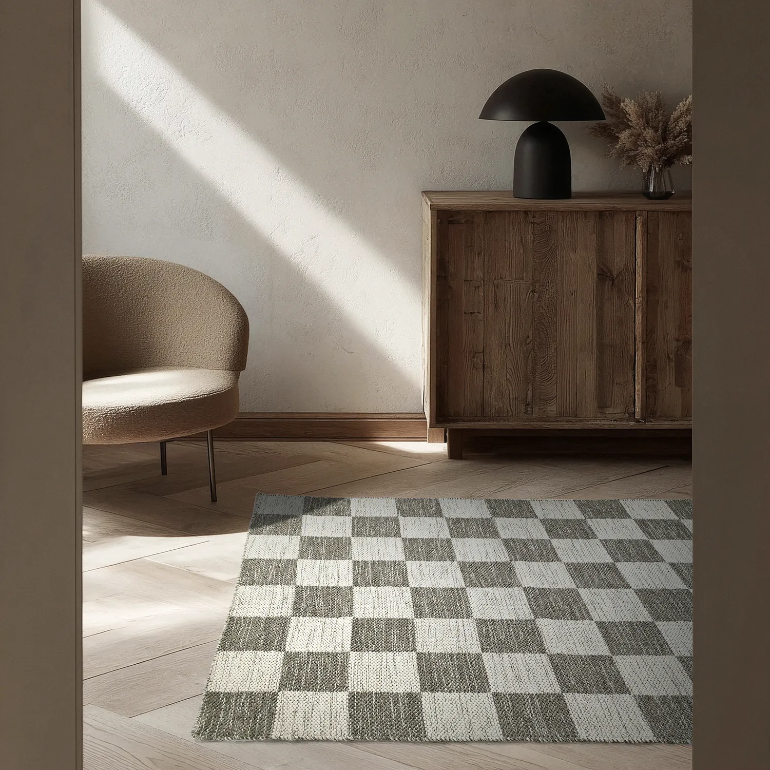 Wool rug - Dundee (grey/white)