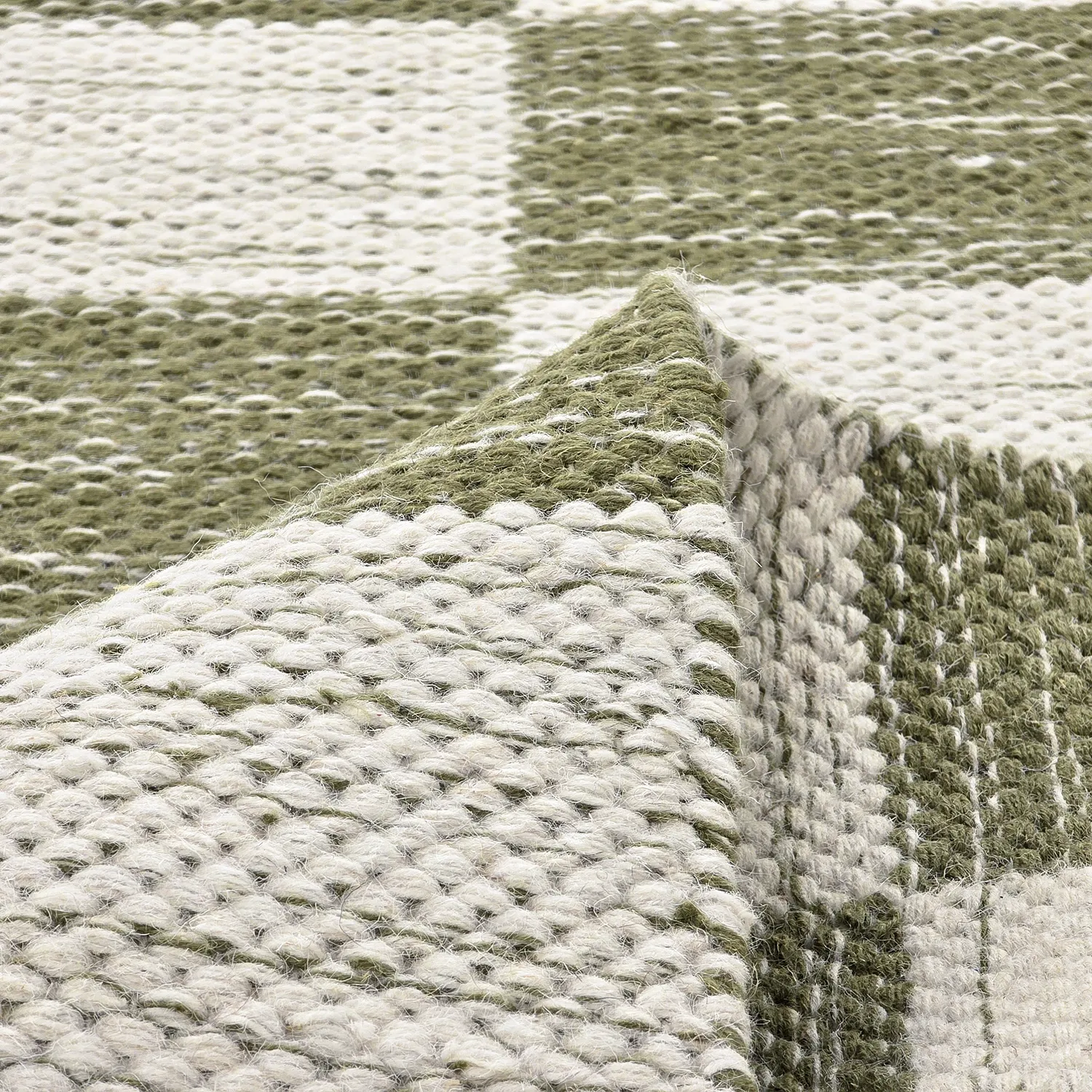 Wool rug - Dundee (green/white)