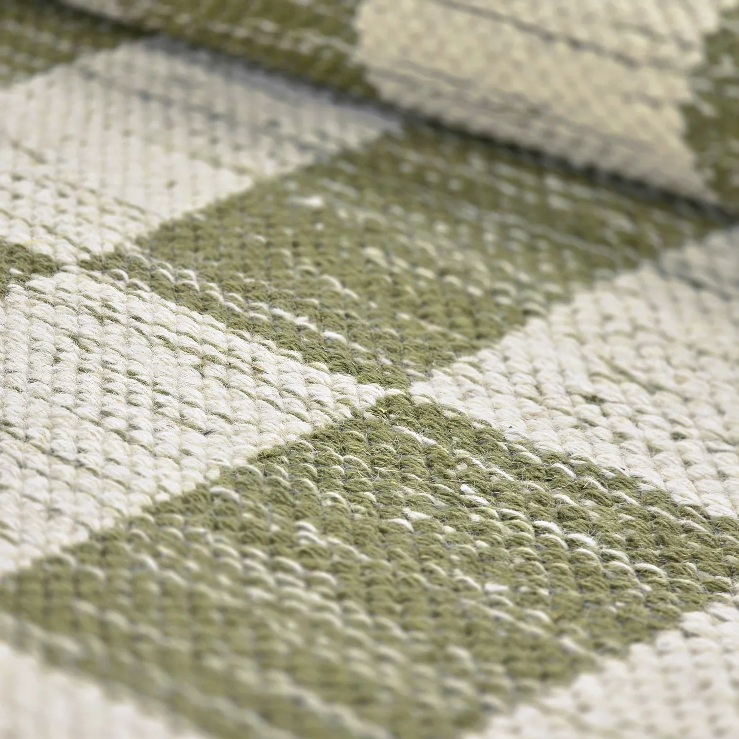 Wool rug - Dundee (green/white)
