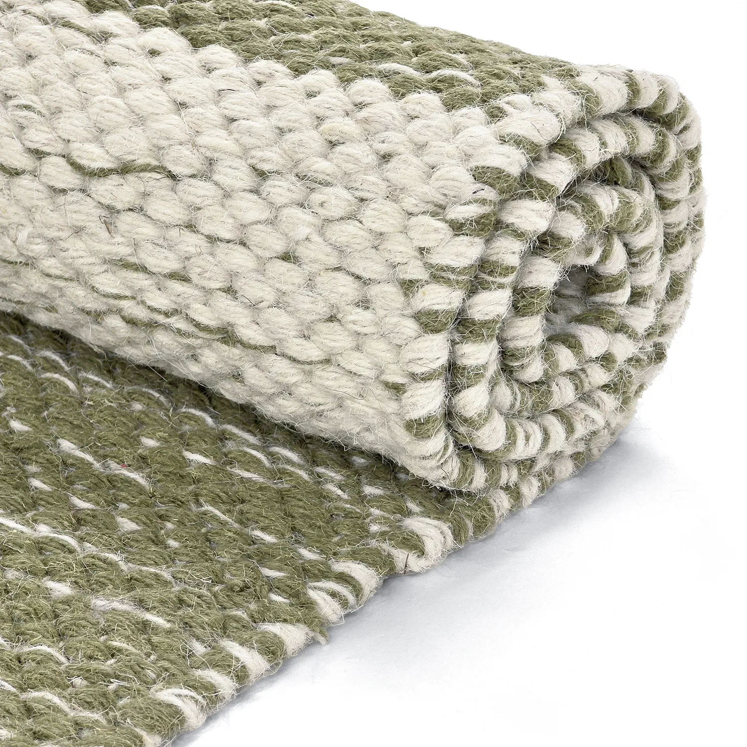 Wool rug - Dundee (green/white)