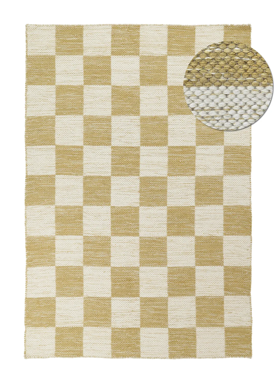 Wool rug - Dundee (yellow/white)
