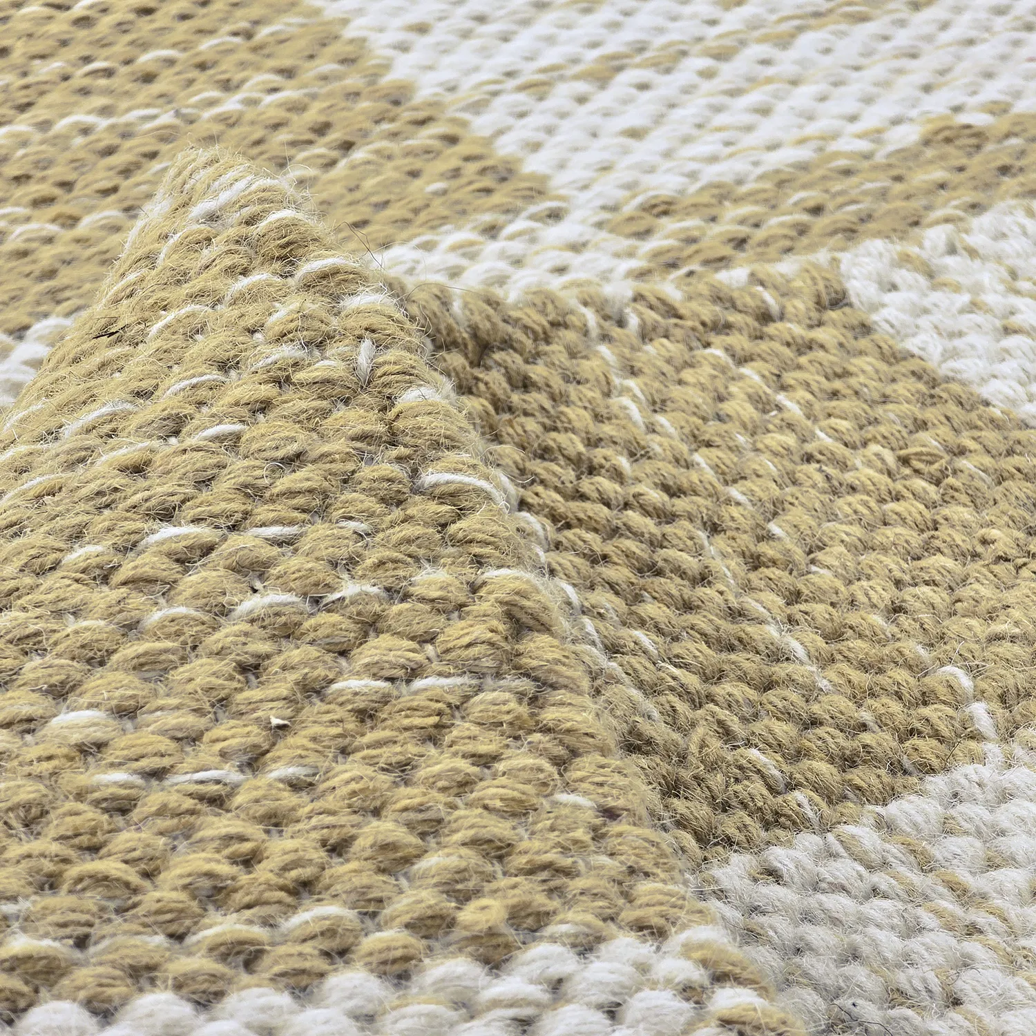 Wool rug - Dundee (yellow/white)
