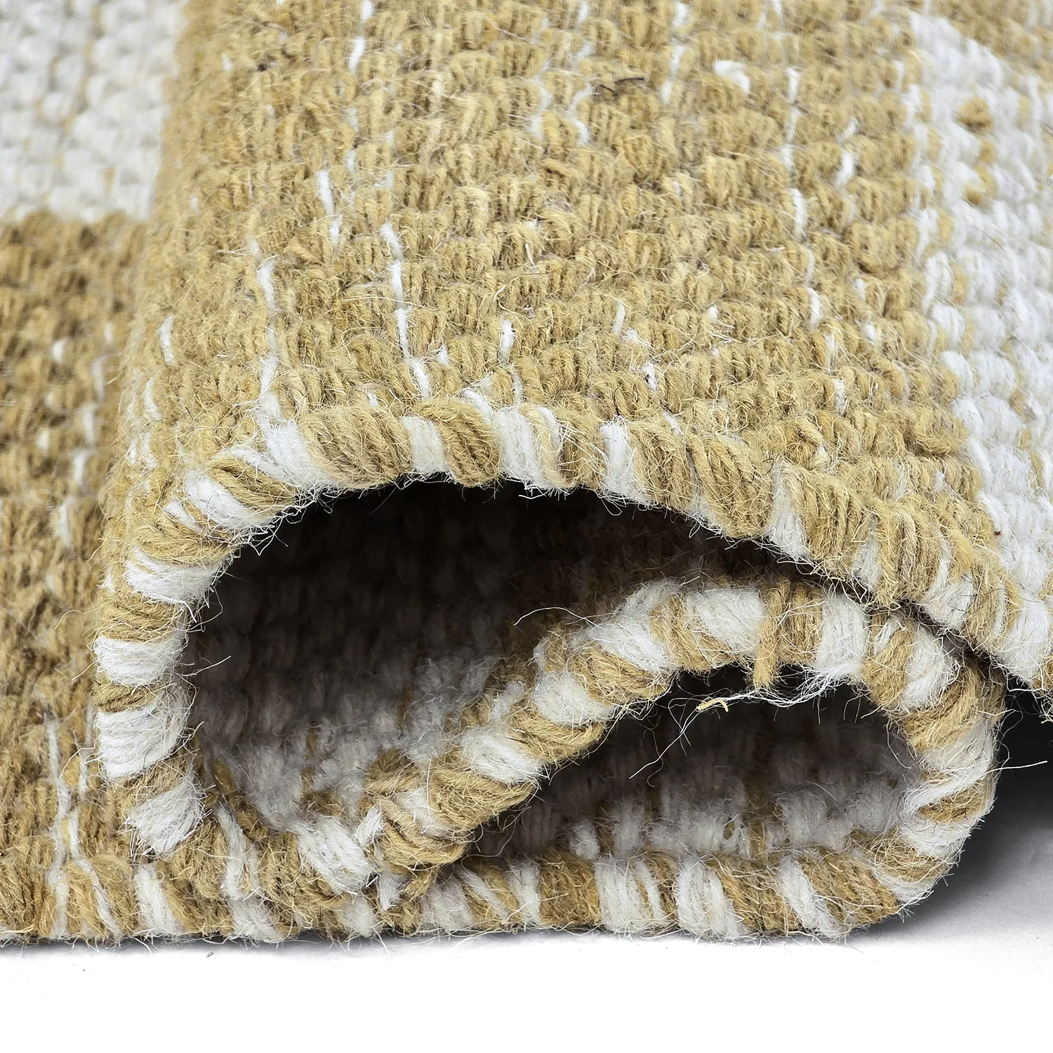 Wool rug - Dundee (yellow/white)