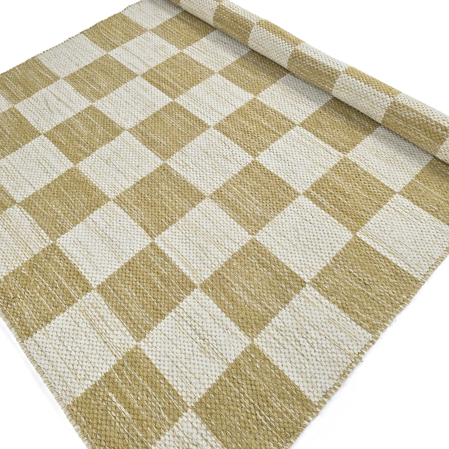 Wool rug - Dundee (yellow/white)