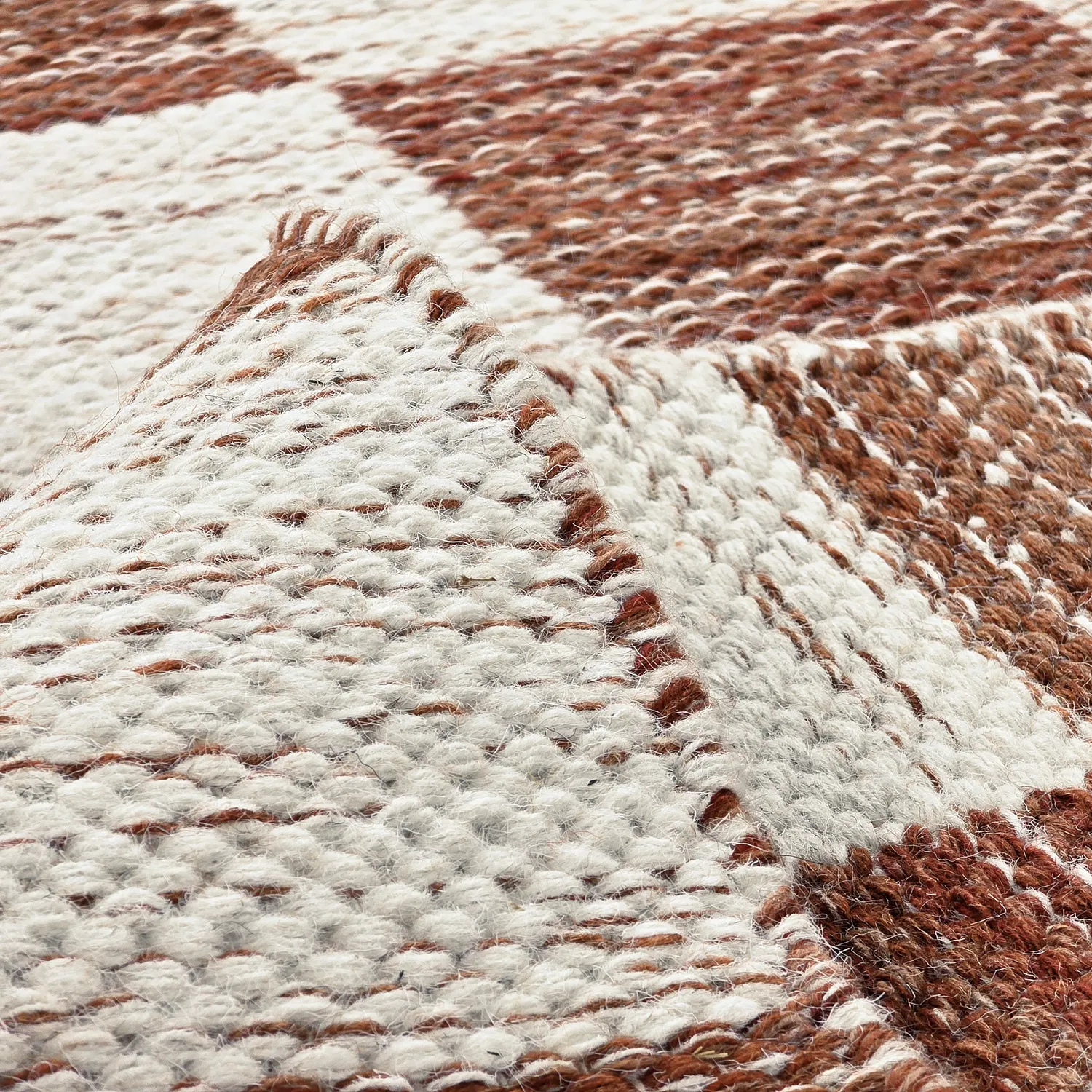 Wool rug - Dundee (red/white)
