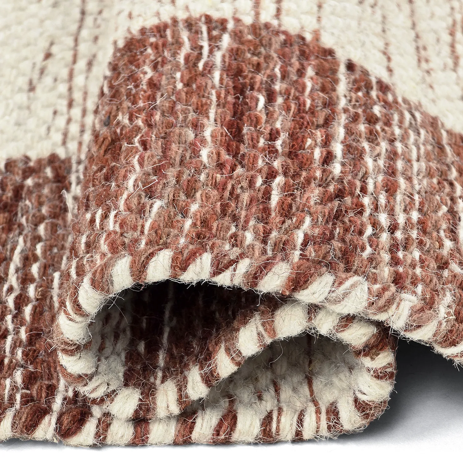 Wool rug - Dundee (red/white)