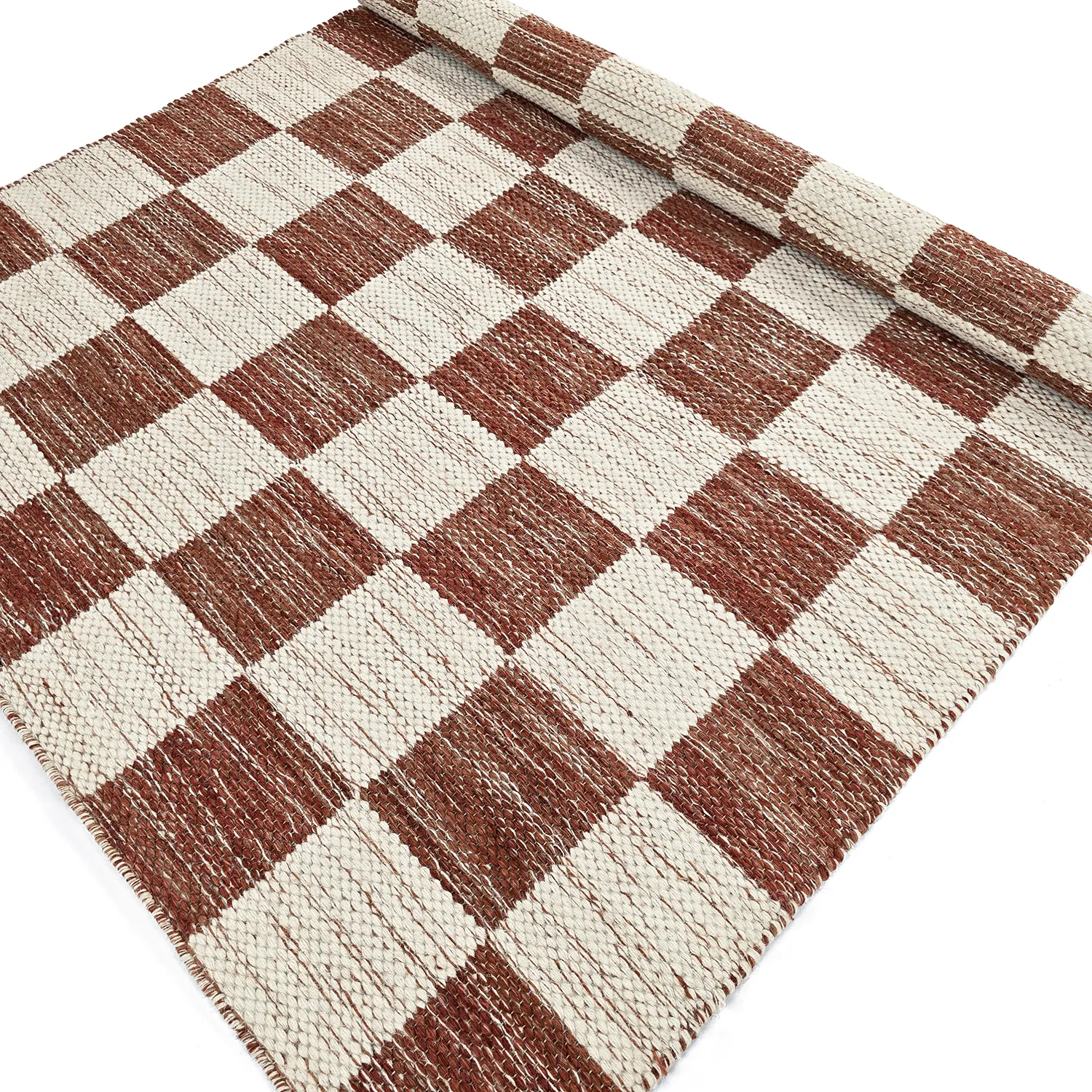 Wool rug - Dundee (red/white)