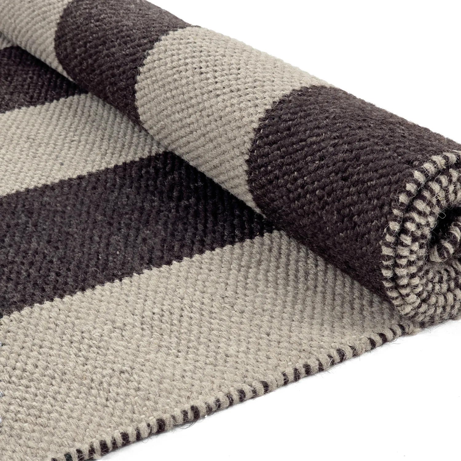 Wool rug - Garine (black/beige)