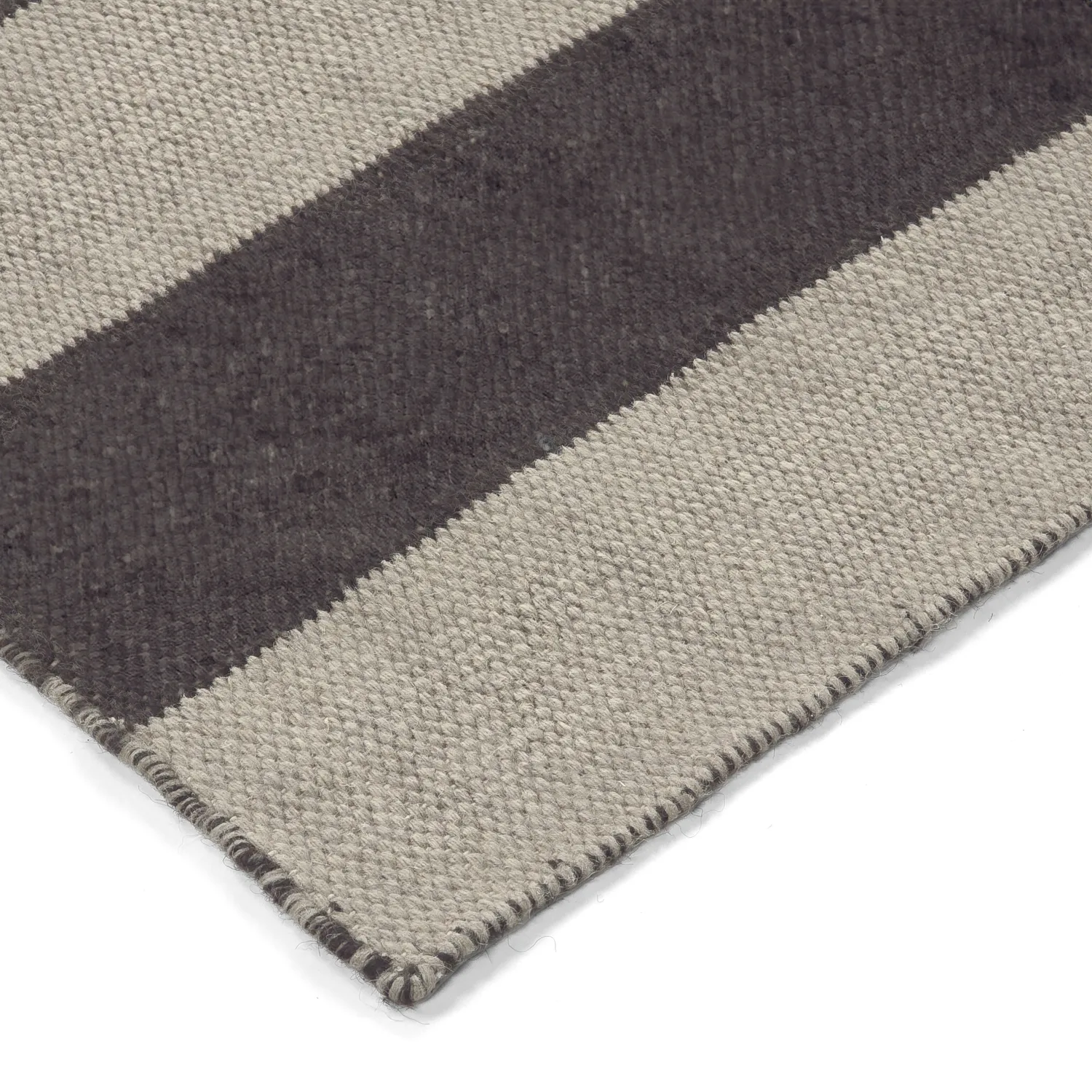 Wool rug - Garine (black/beige)