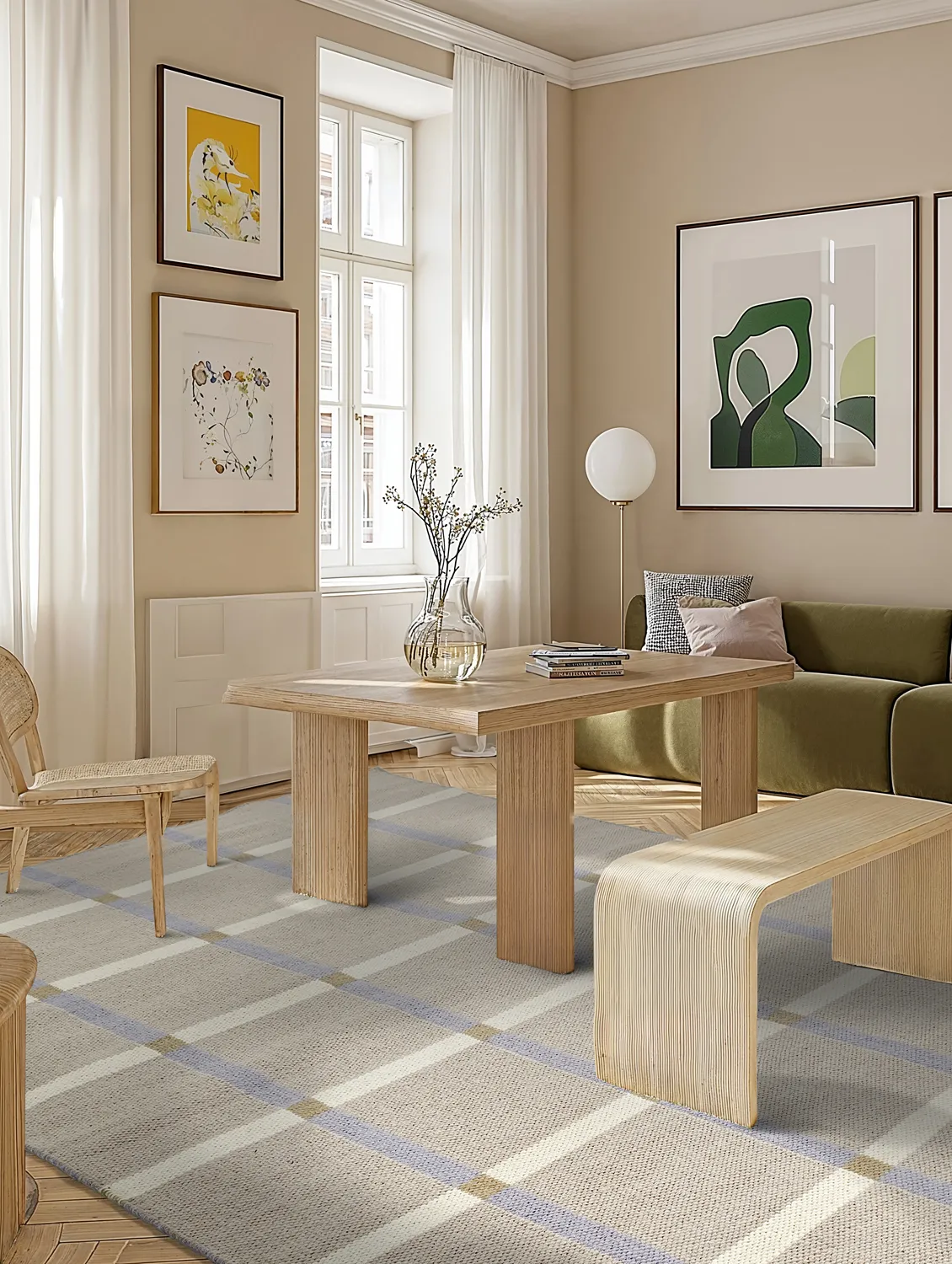 Wool rug - Gingham (no. 5)