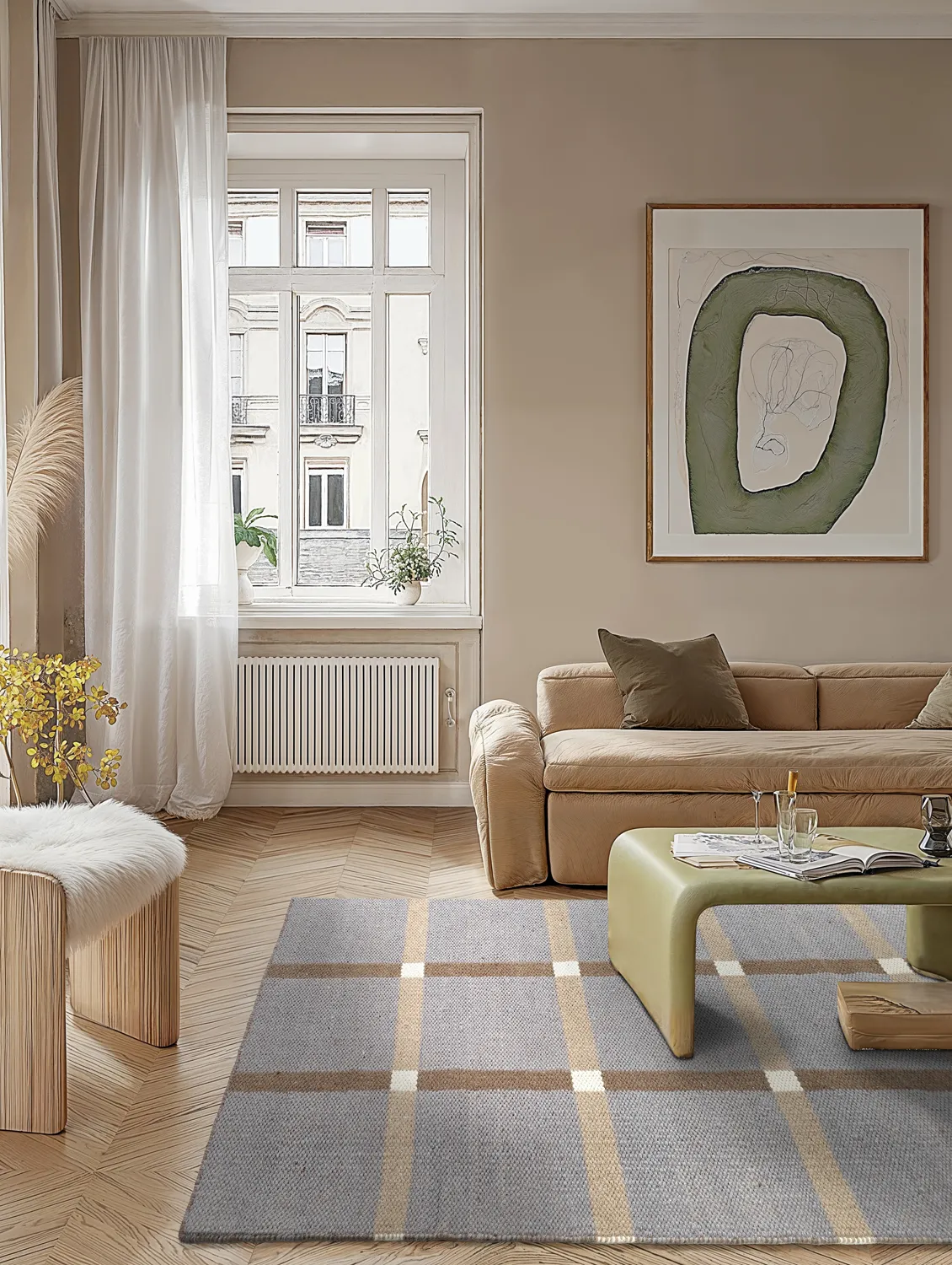 Wool rug - Gingham (no. 7)