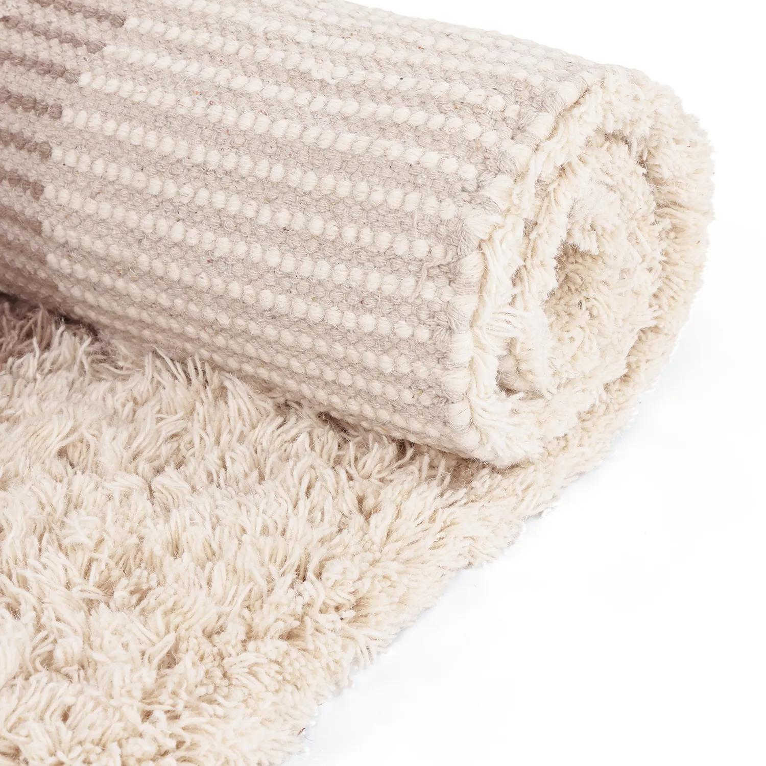 Wool rug - Khenifra Handknot Wool Premium (taupe/cream)