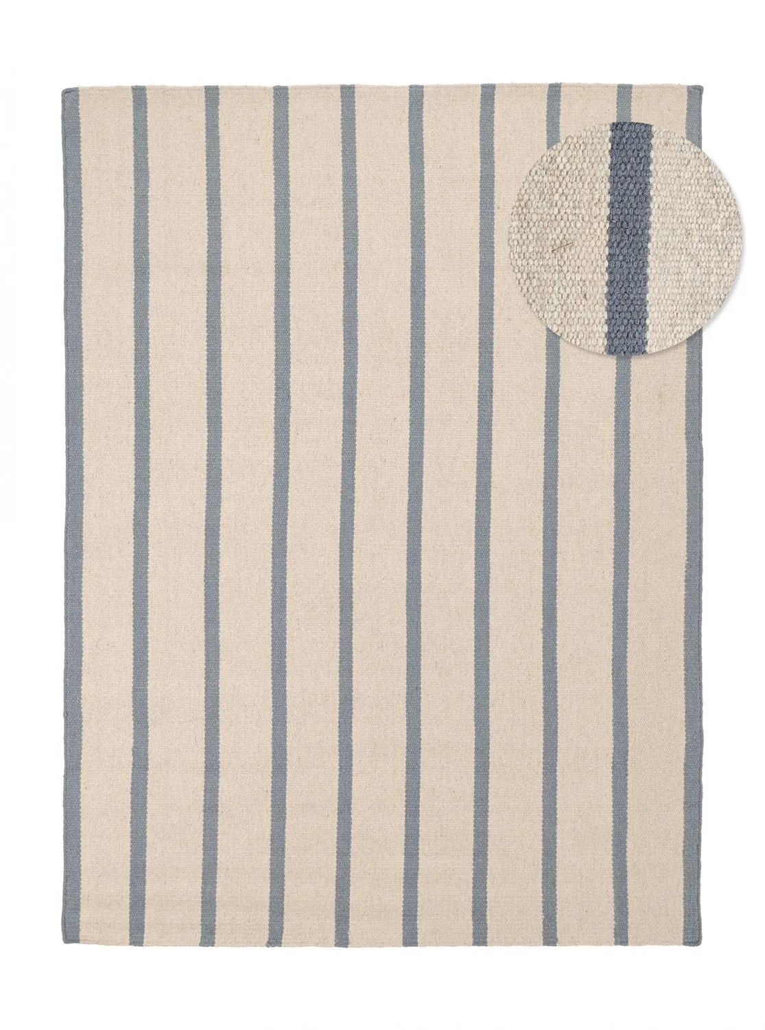 Wool rug - Luton (faded denim/white)
