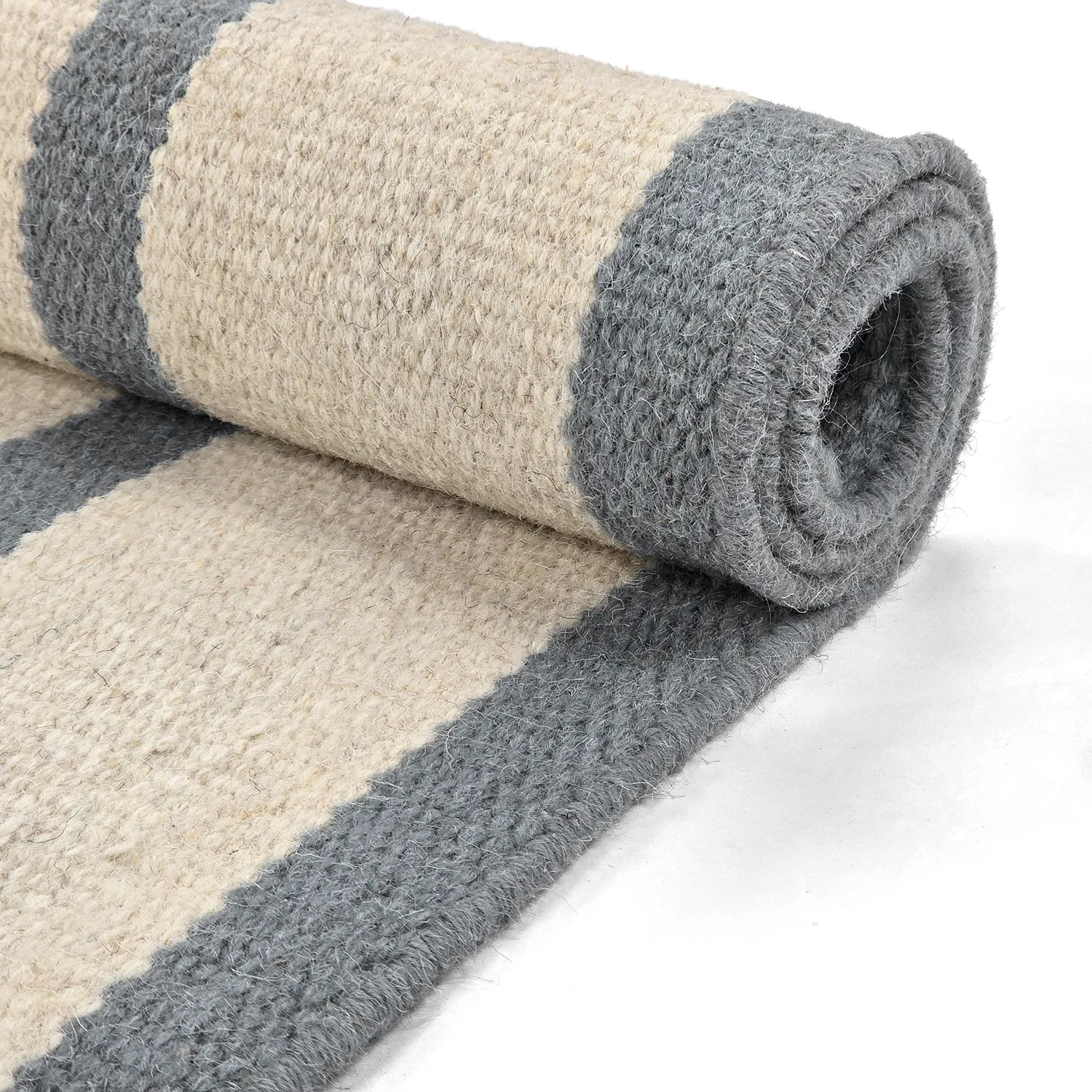 Wool rug - Luton (faded denim/white)