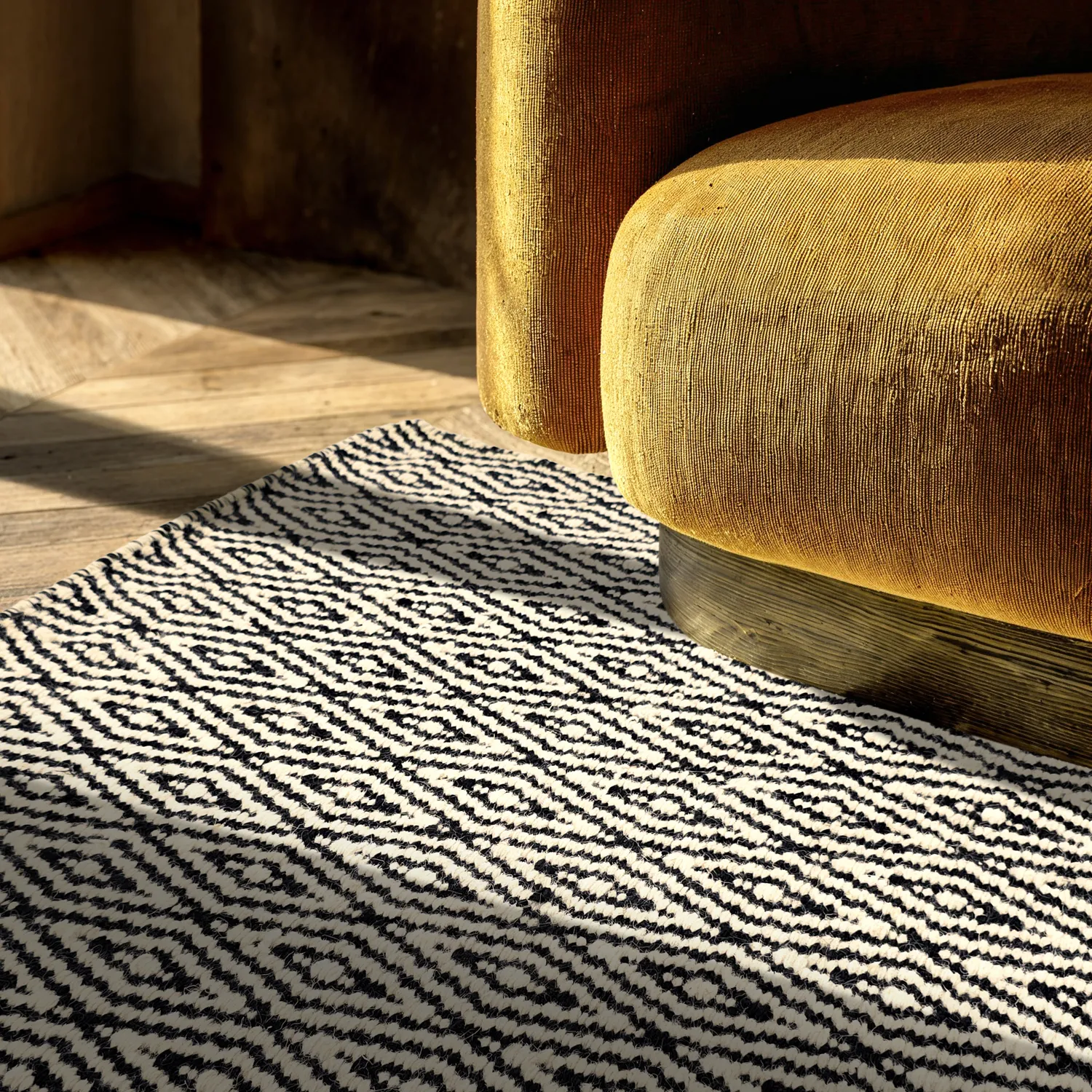 Wool rug - Monastir (black/white)