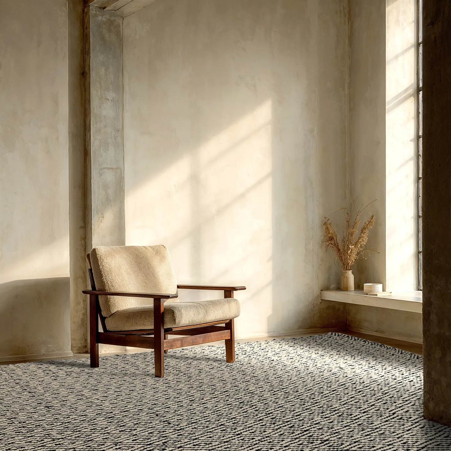Wool rug - Monastir (black/white)