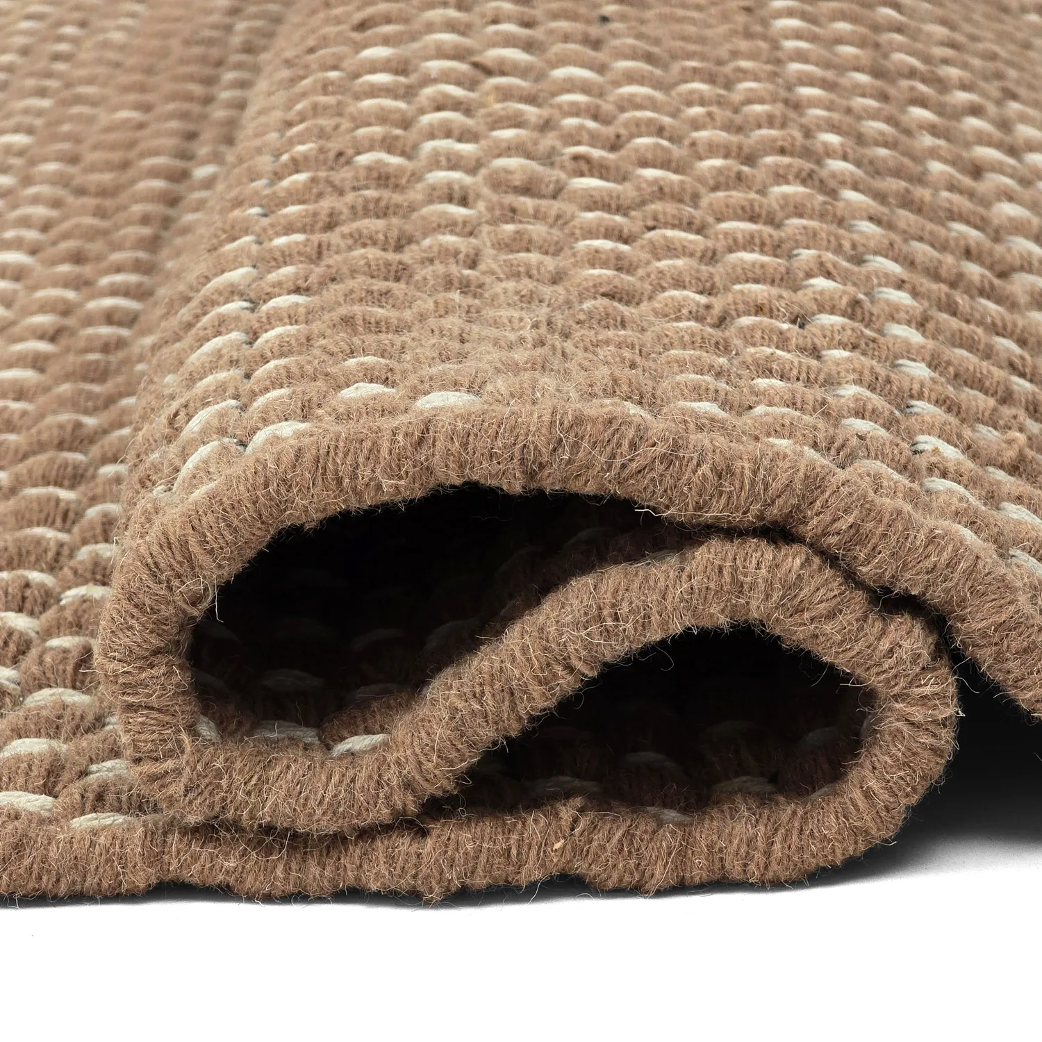 Wool rug - Ovelia (brown/white)