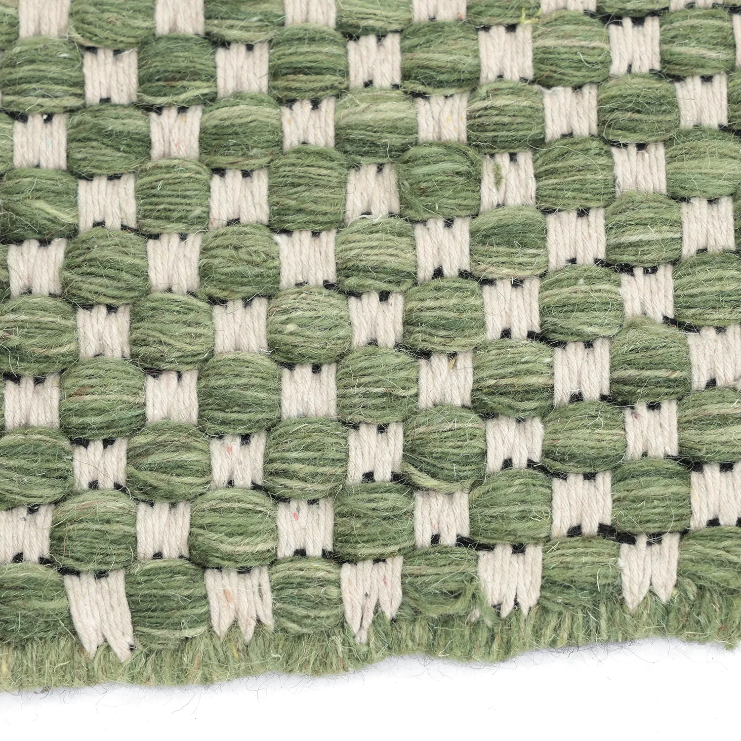 Round rug - Ovelia (green/white)