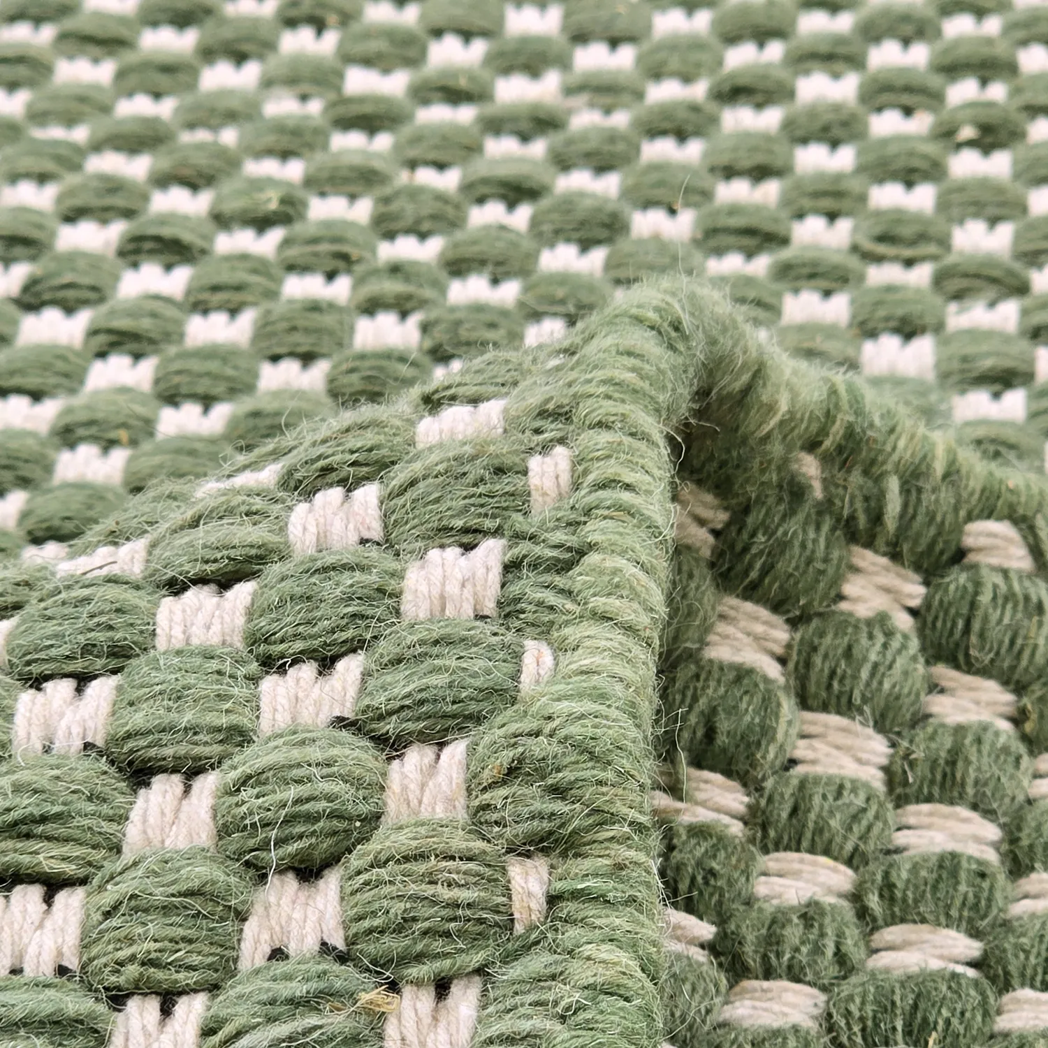 Wool rug - Ovelia (green/white)