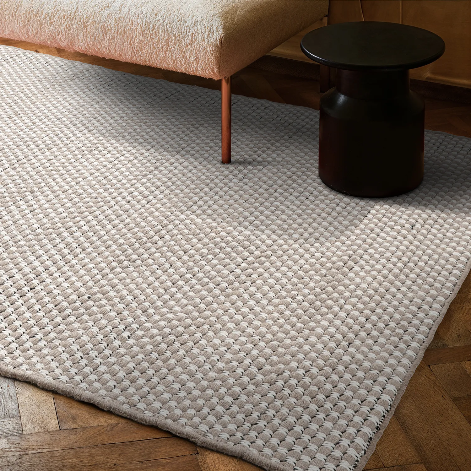 Wool rug - Ovelia (taupe/white)
