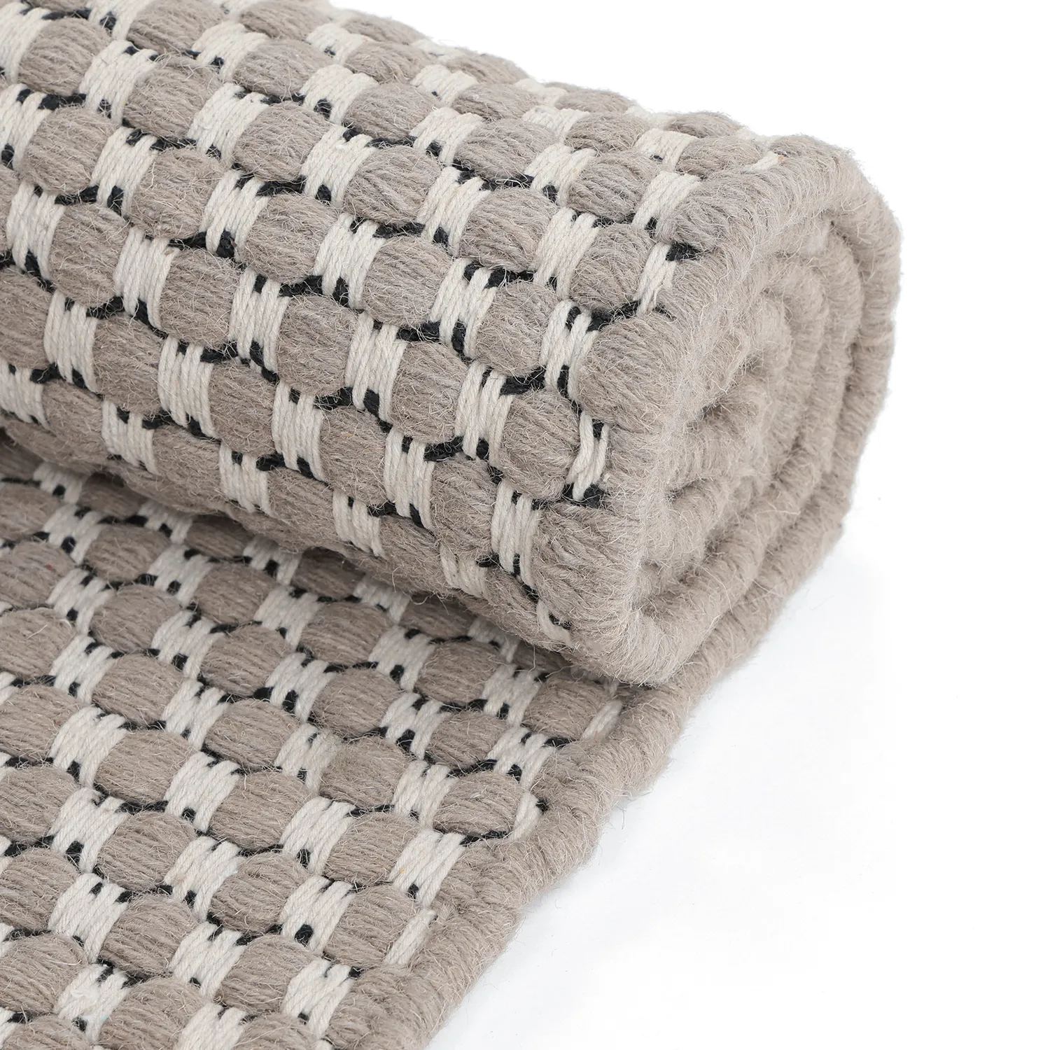 Wool rug - Ovelia (taupe/white)