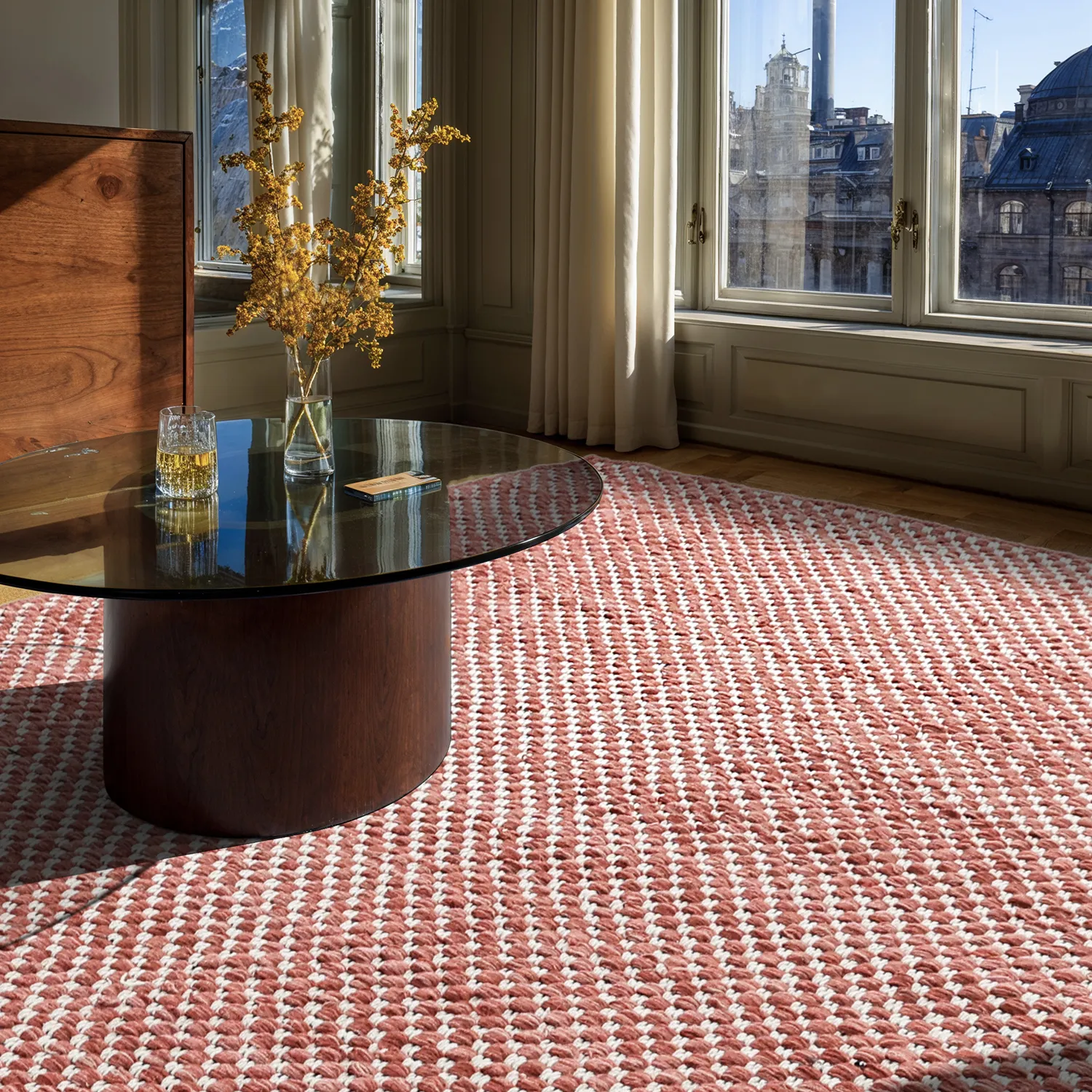 Wool rug - Ovelia (terracotta/white)