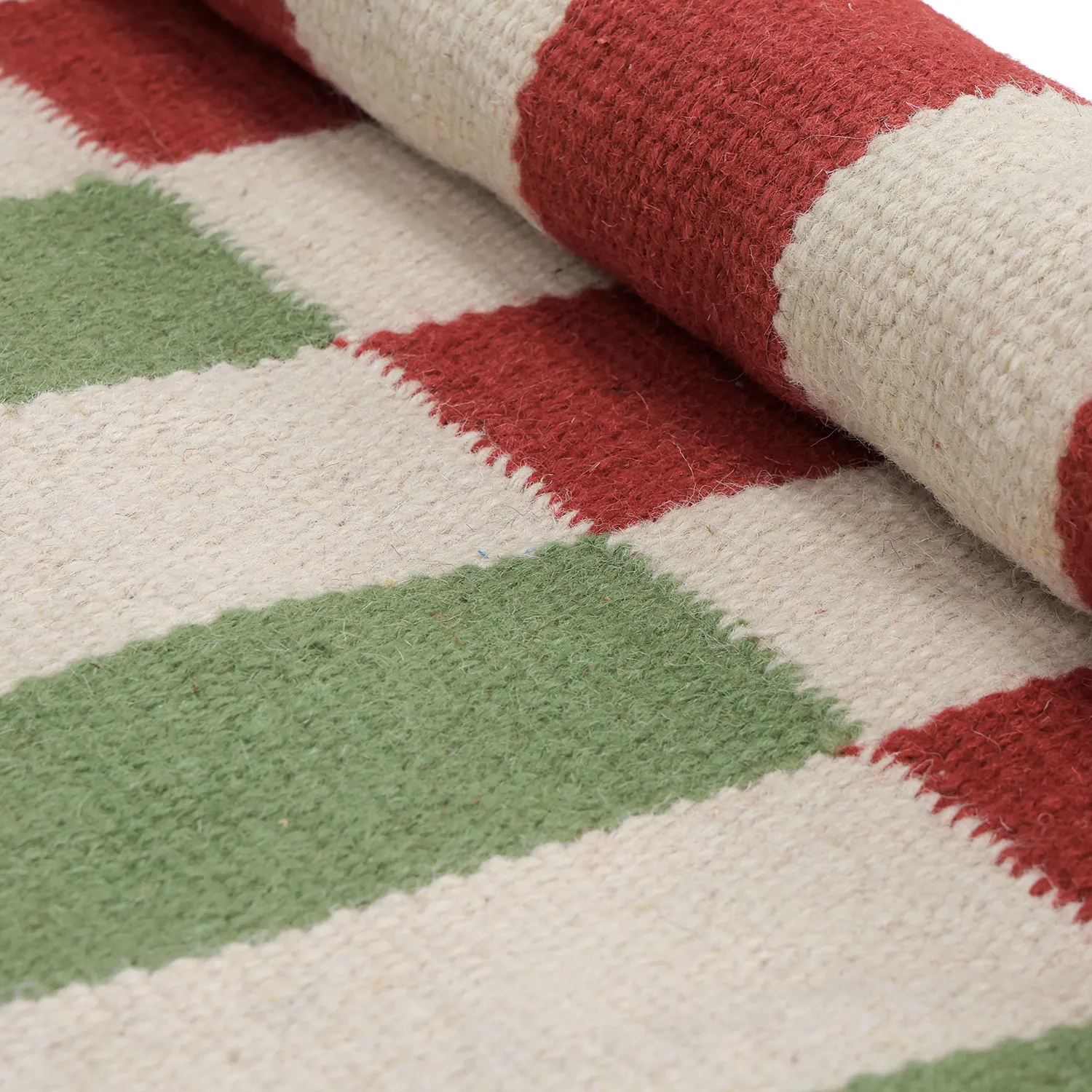 Wool rug - Peniche (cream/green/red)