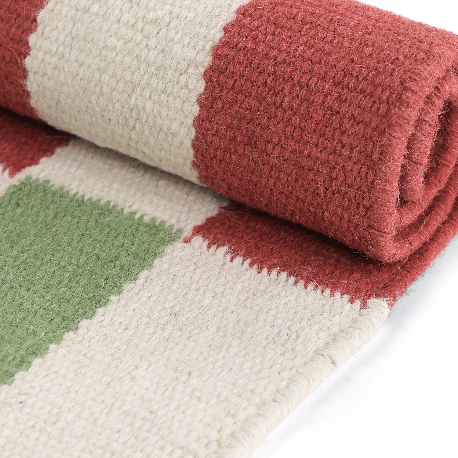 Wool rug - Peniche (cream/green/red)