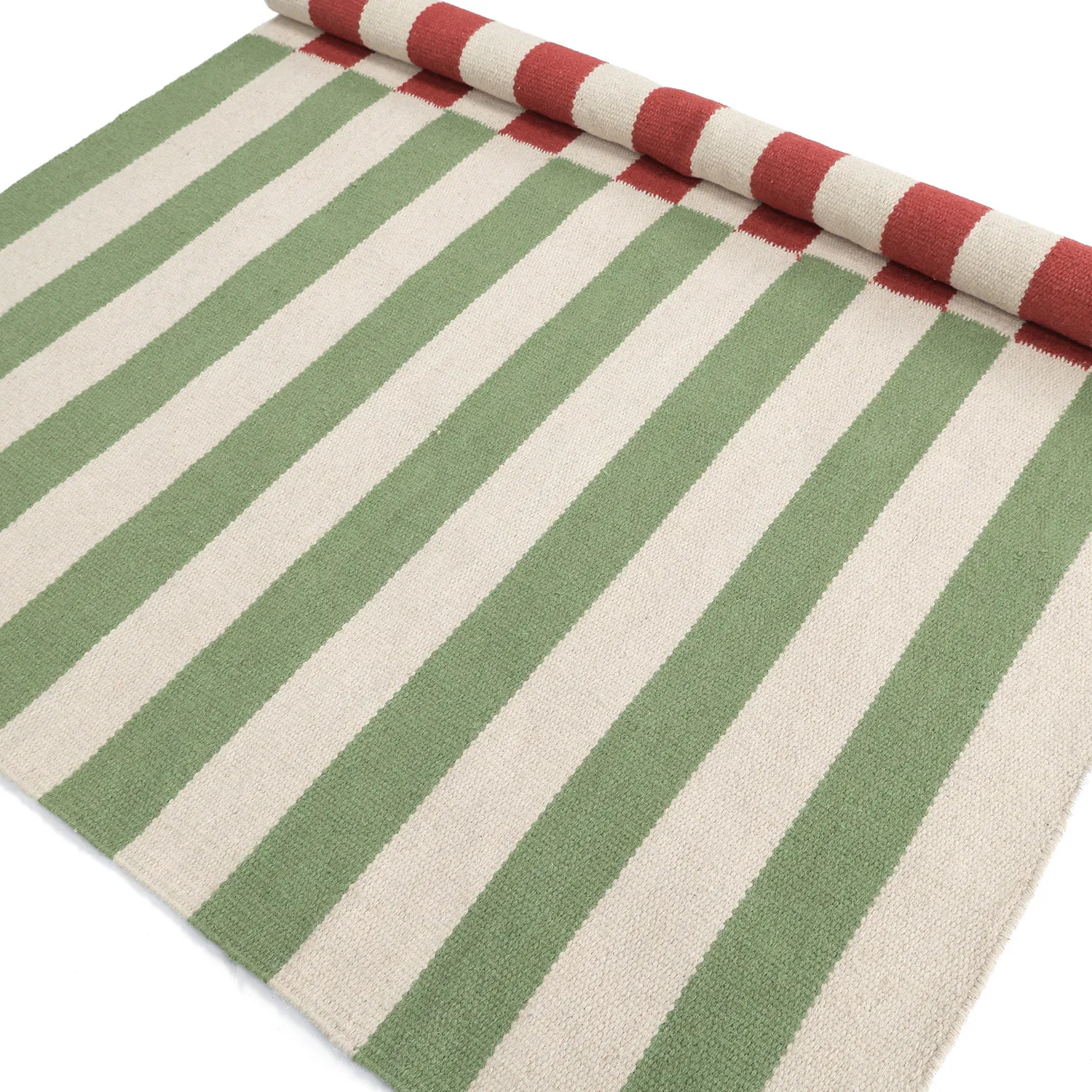 Wool rug - Peniche (cream/green/red)