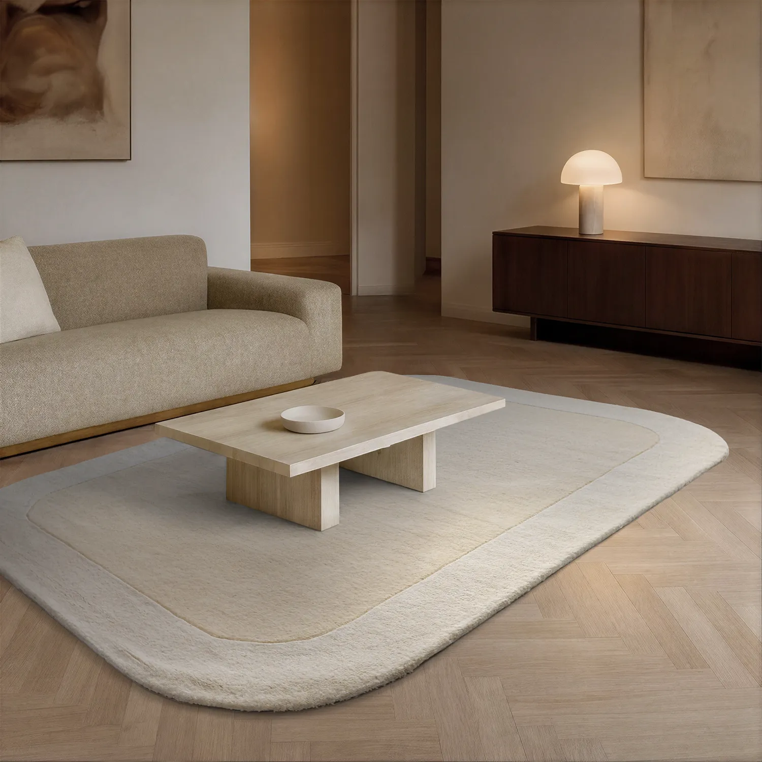 Wool rug - Puri Hand Tufted Wool Premium (cream/white)