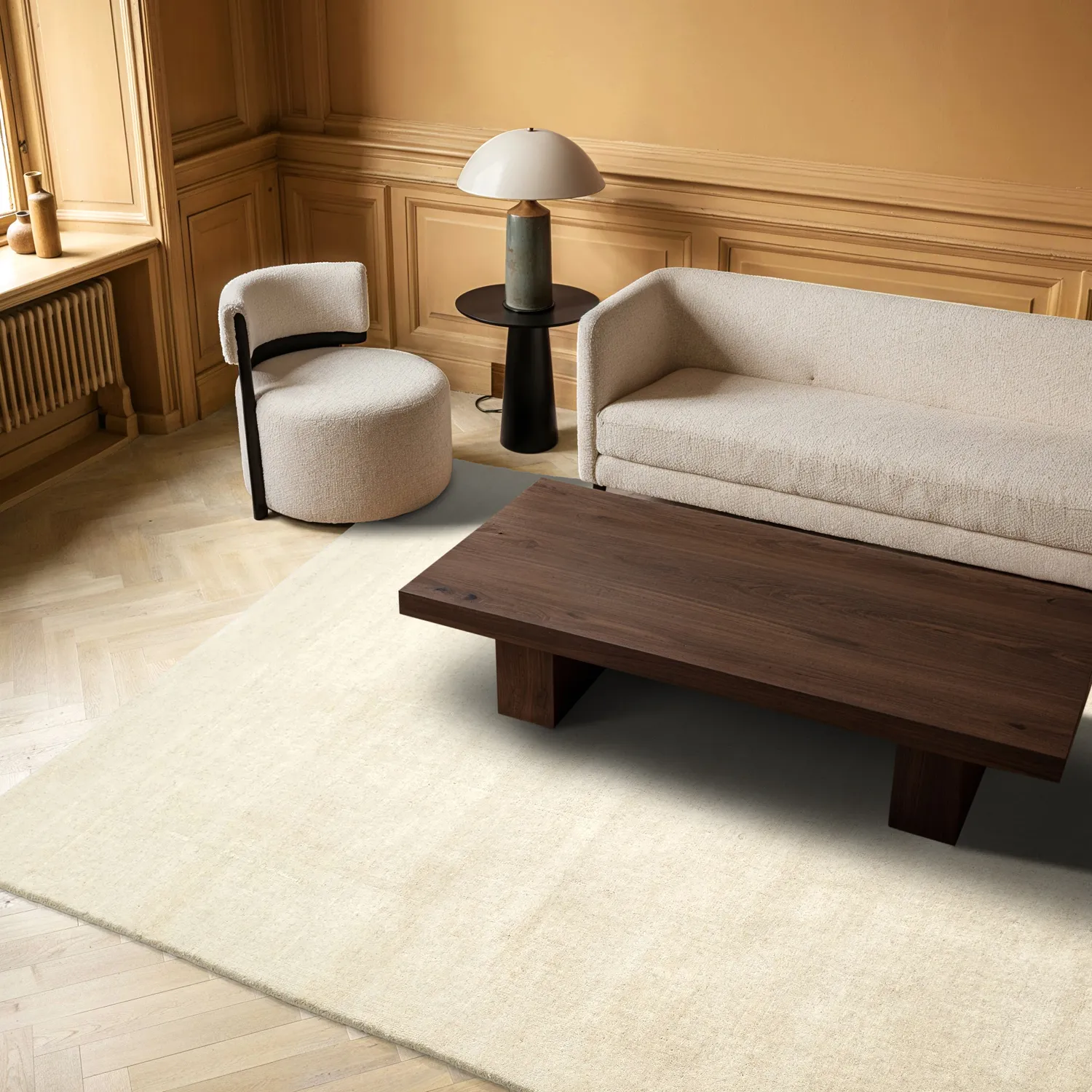 Wool rug - Rozel Handloom Wool Premium (cream)