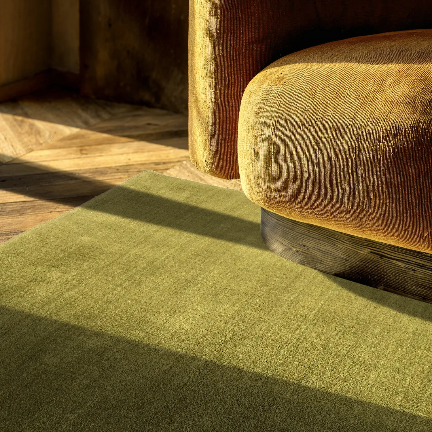 Wool rug - Rozel Handloom Wool Premium (moss green)