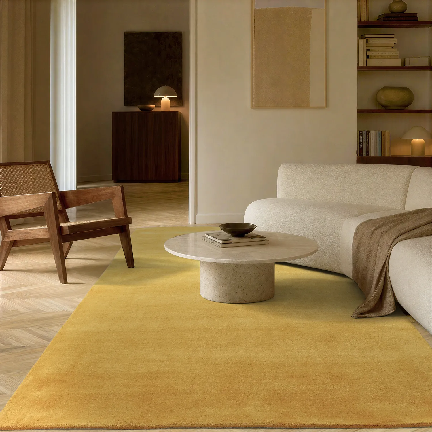 Wool rug - Rozel Handloom Wool Premium (ochre)