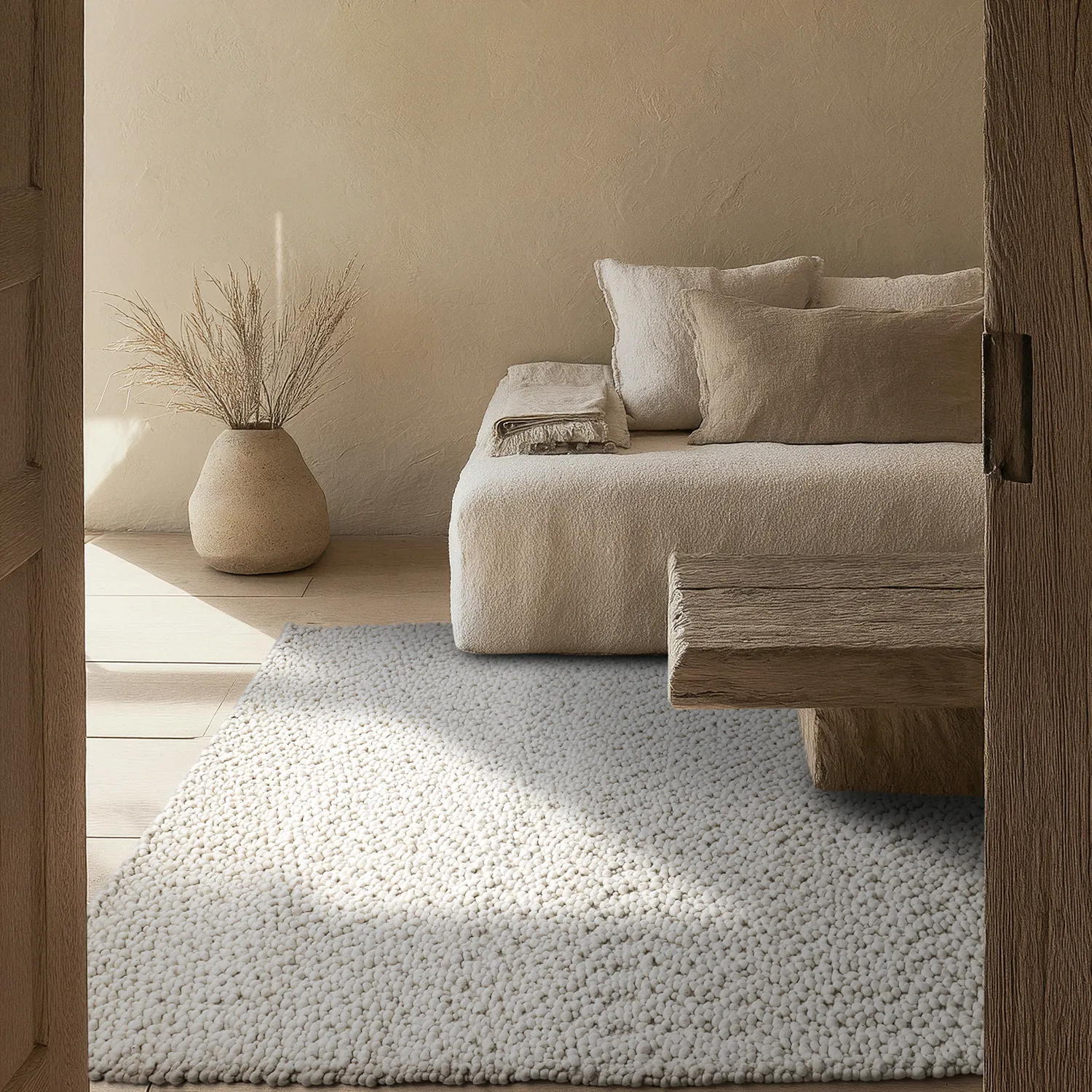 Wool rug - Sala Irregular Wool Bubble (cream)
