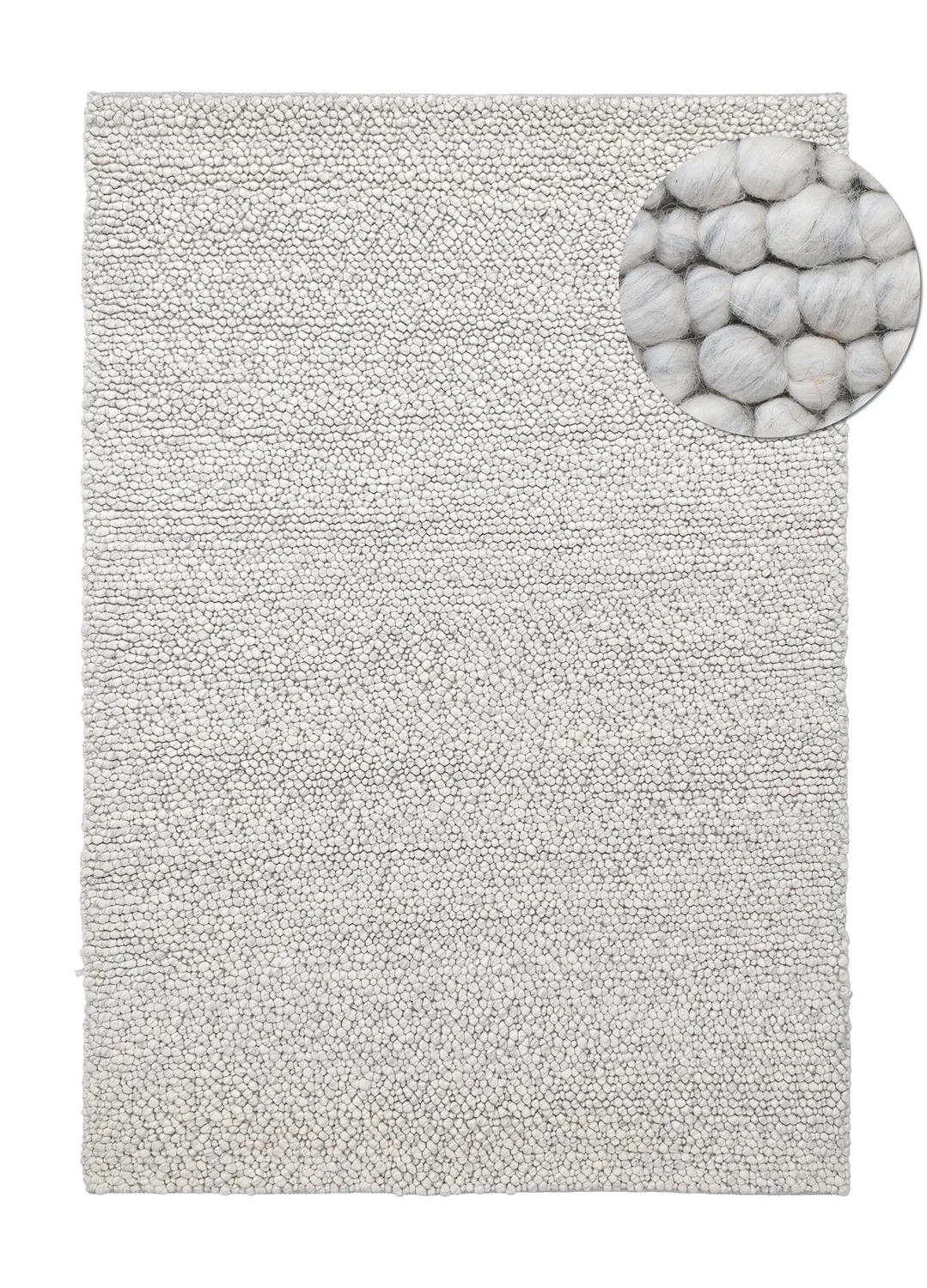 Wool rug - Sala Irregular Wool Bubble (light grey melange)