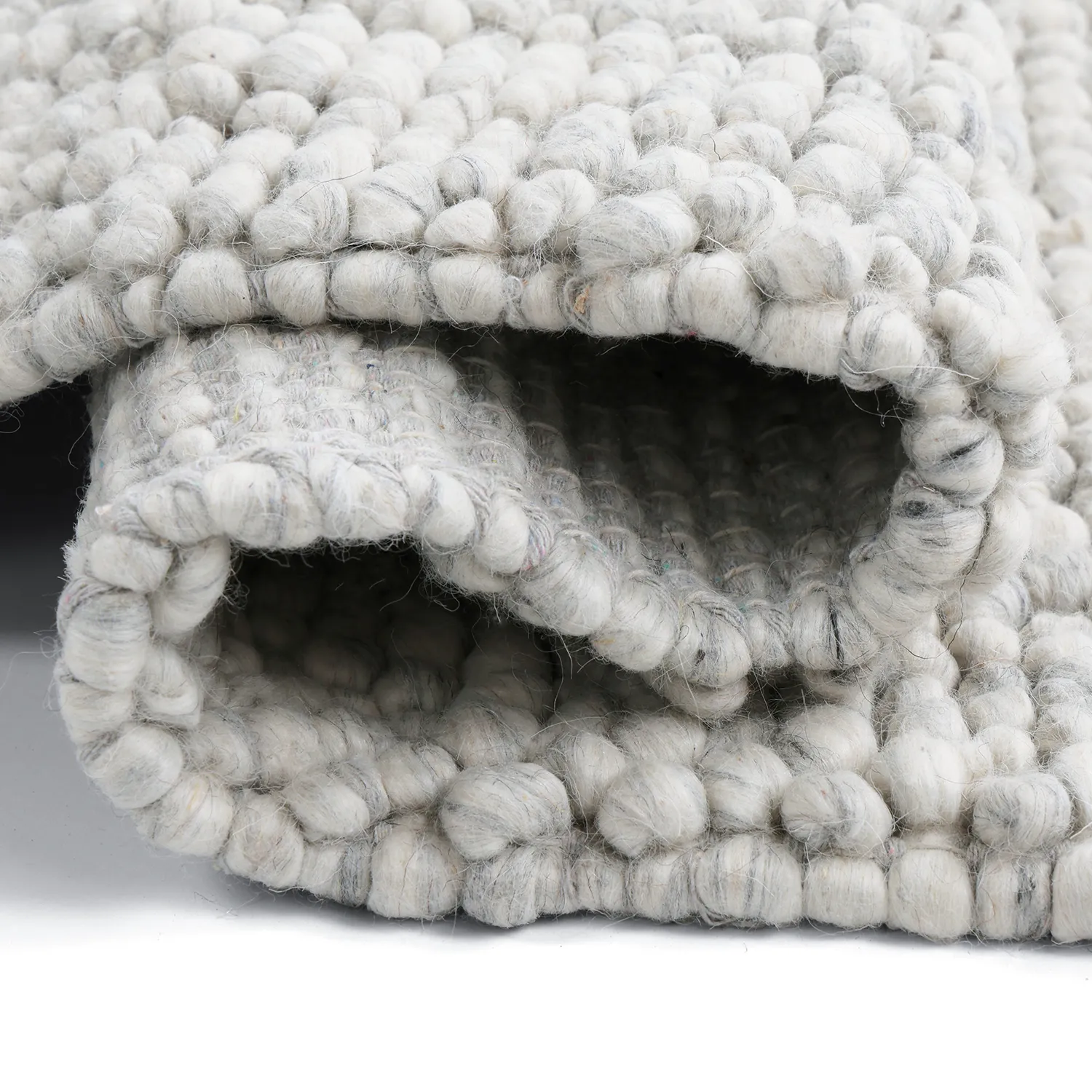 Wool rug - Sala Irregular Wool Bubble (light grey melange)