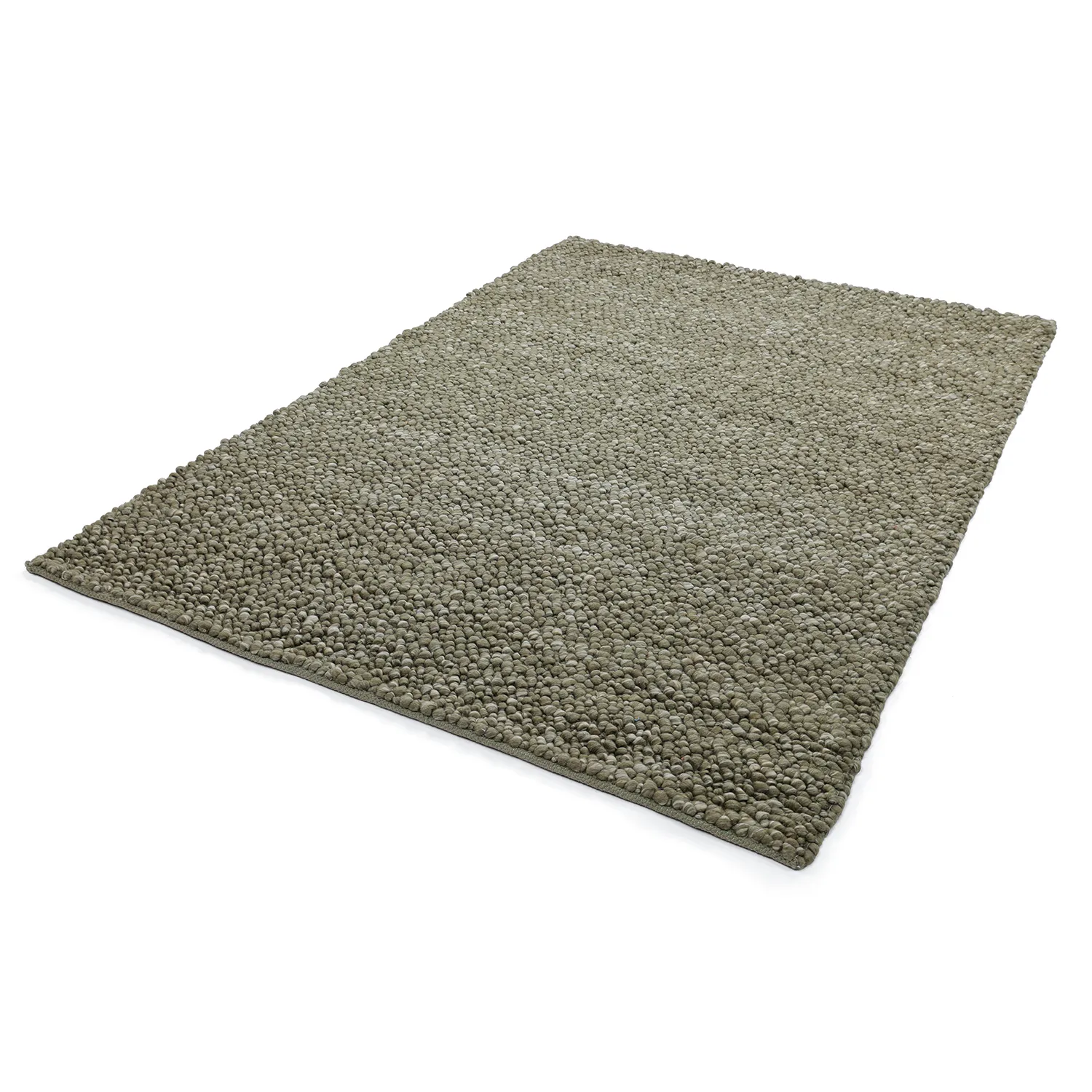 Wool rug - Sala Irregular Wool Bubble (moss green/white melange)
