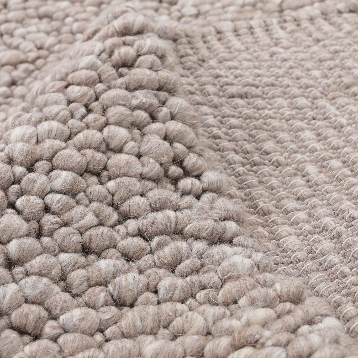 Wool rug - Sala Irregular Wool Bubble (taupe/white melange)