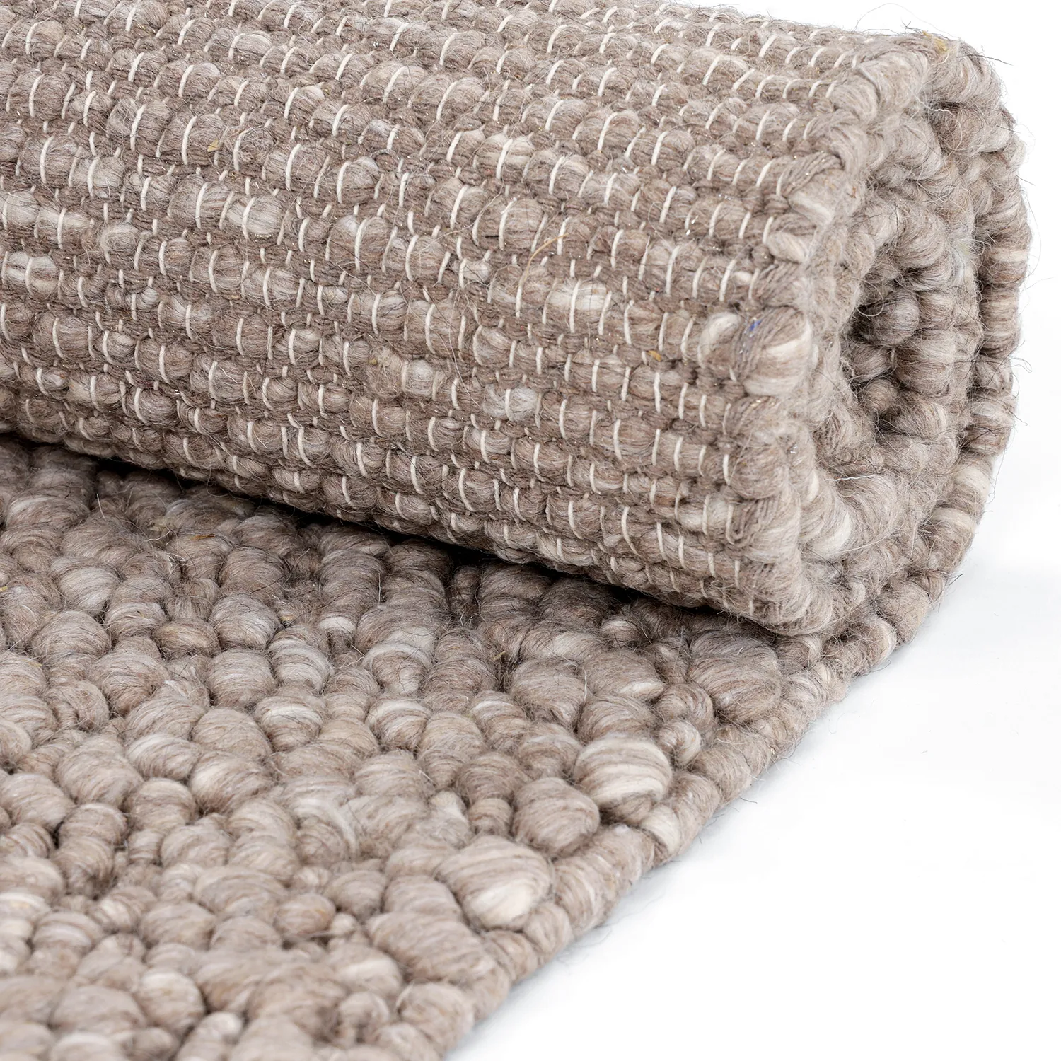 Wool rug - Sala Irregular Wool Bubble (taupe/white melange)