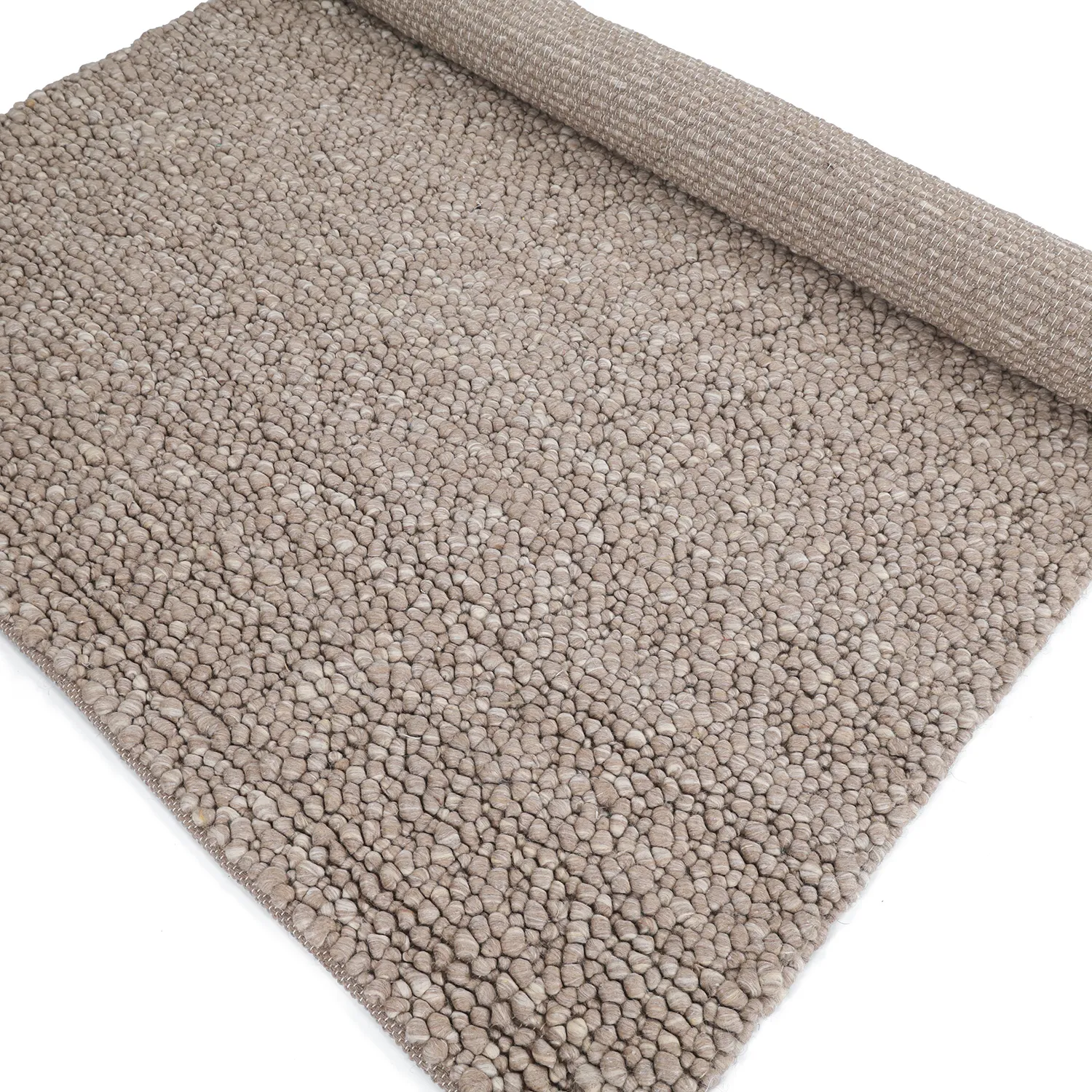 Wool rug - Sala Irregular Wool Bubble (taupe/white melange)