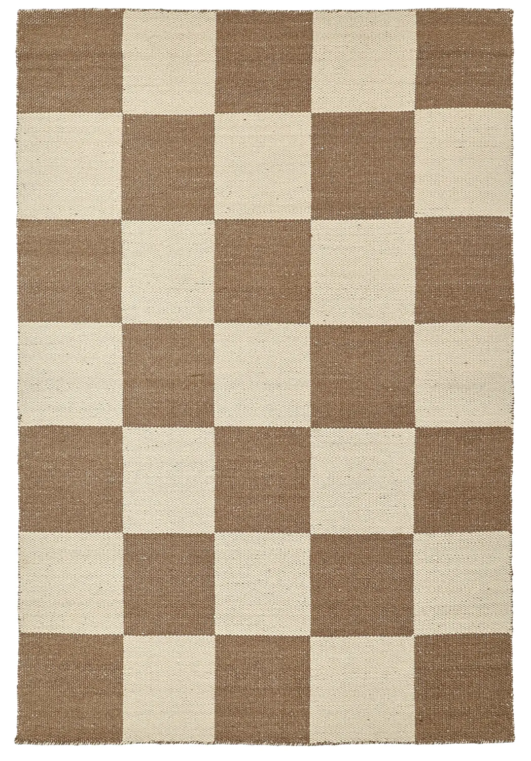 Wool rug - Scacco (brown/beige)