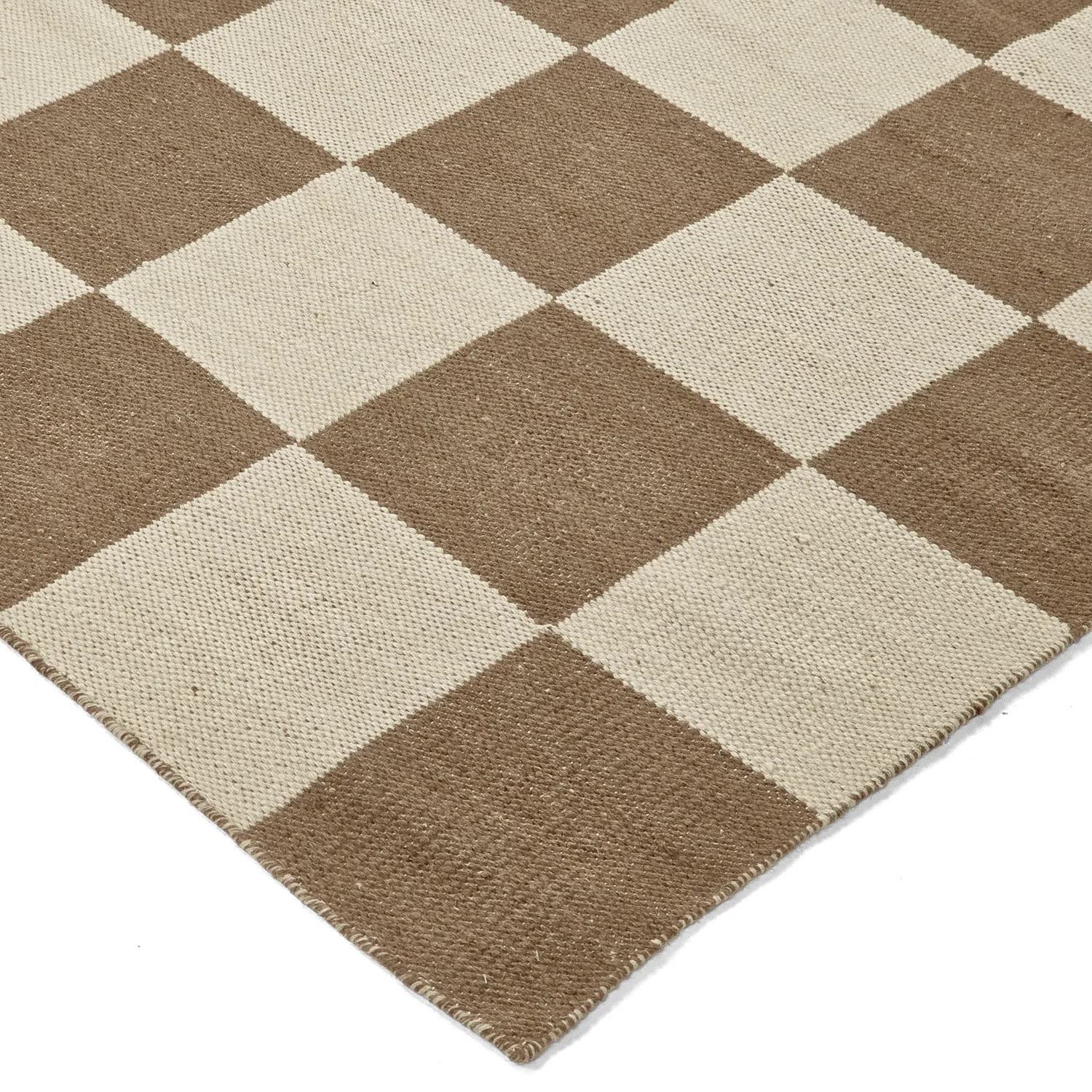 Wool rug - Scacco (brown/beige)