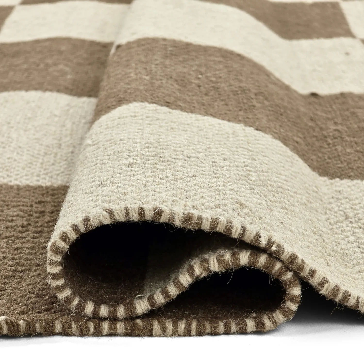 Wool rug - Scacco (brown/beige)