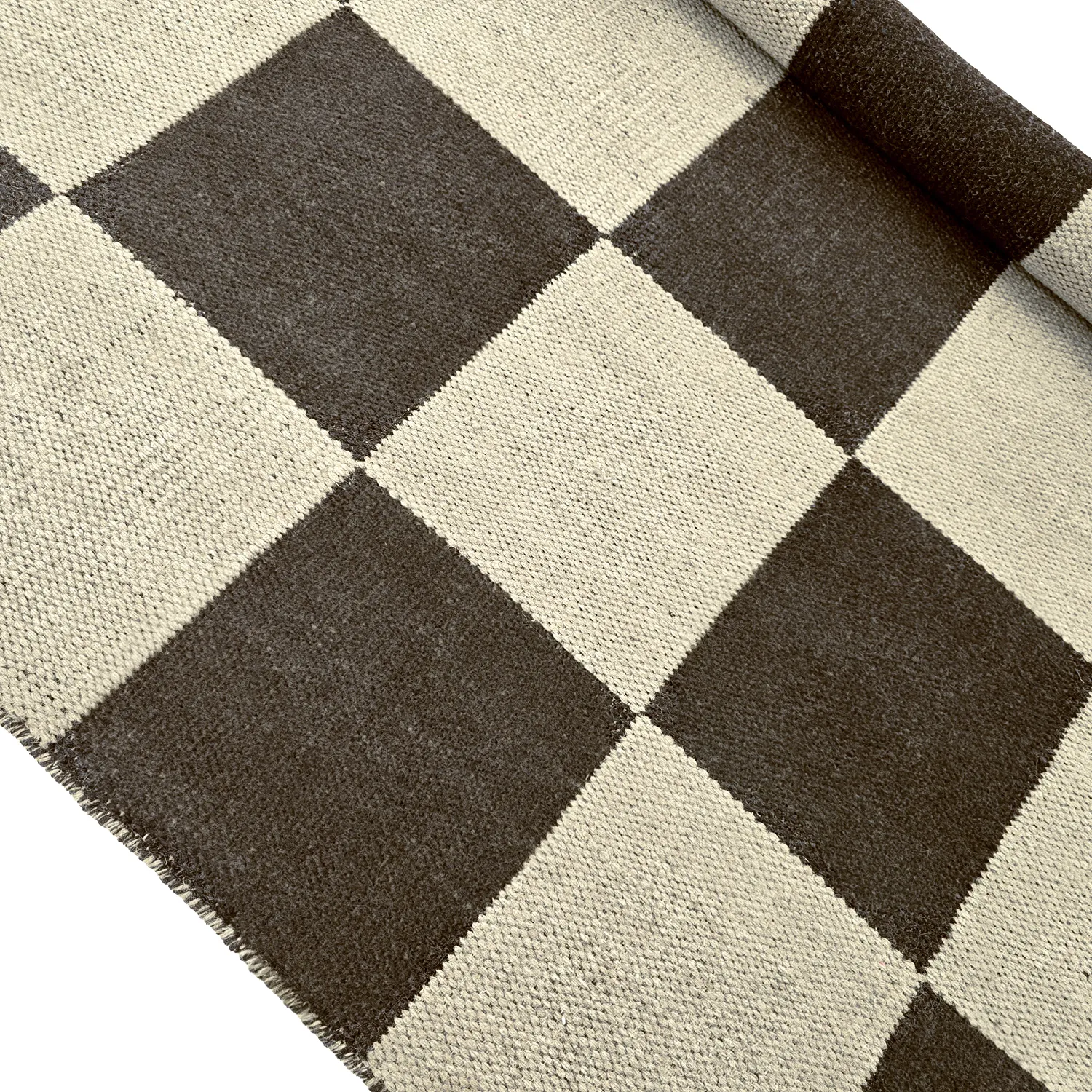 Wool rug - Scacco (black/beige)