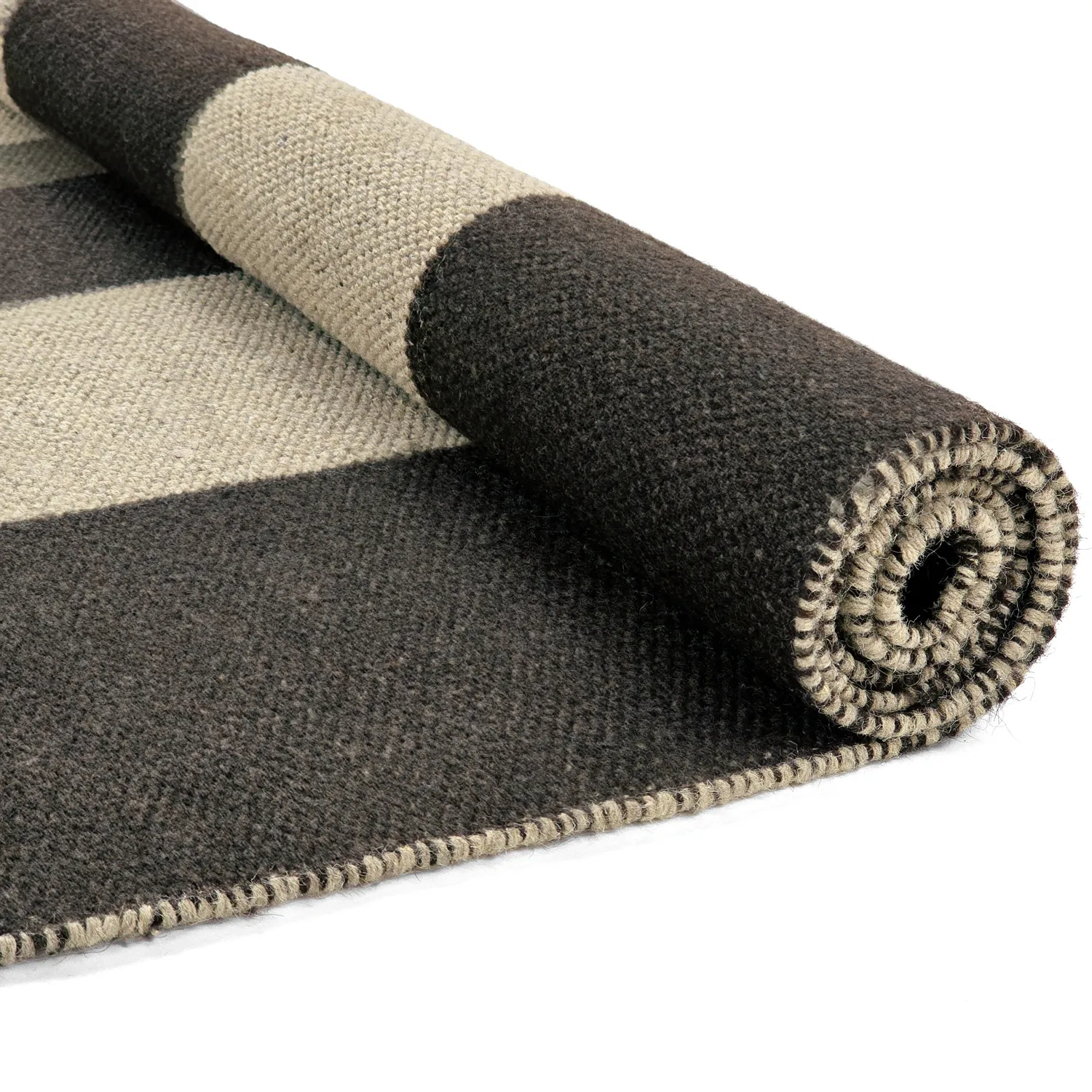Wool rug - Scacco (black/beige)
