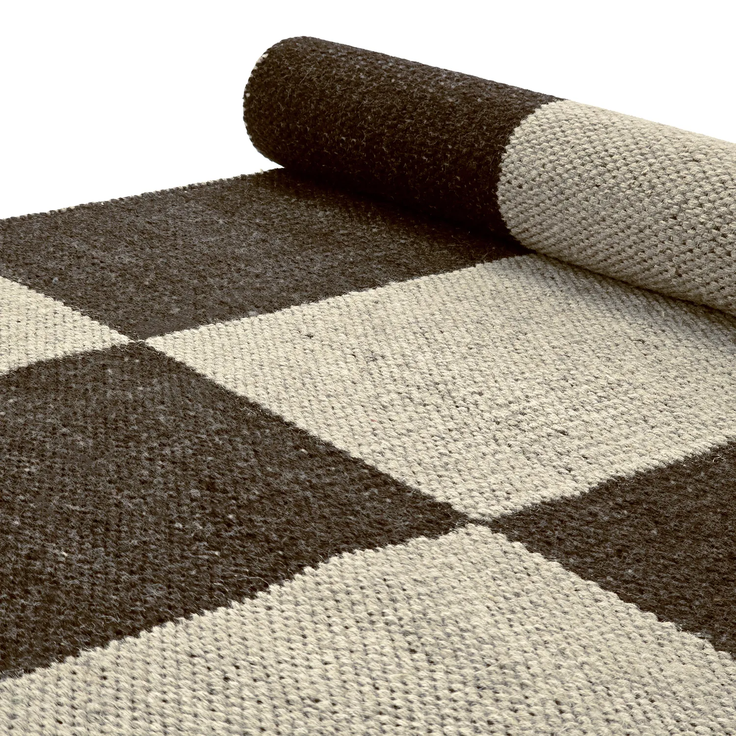 Wool rug - Scacco (black/beige)